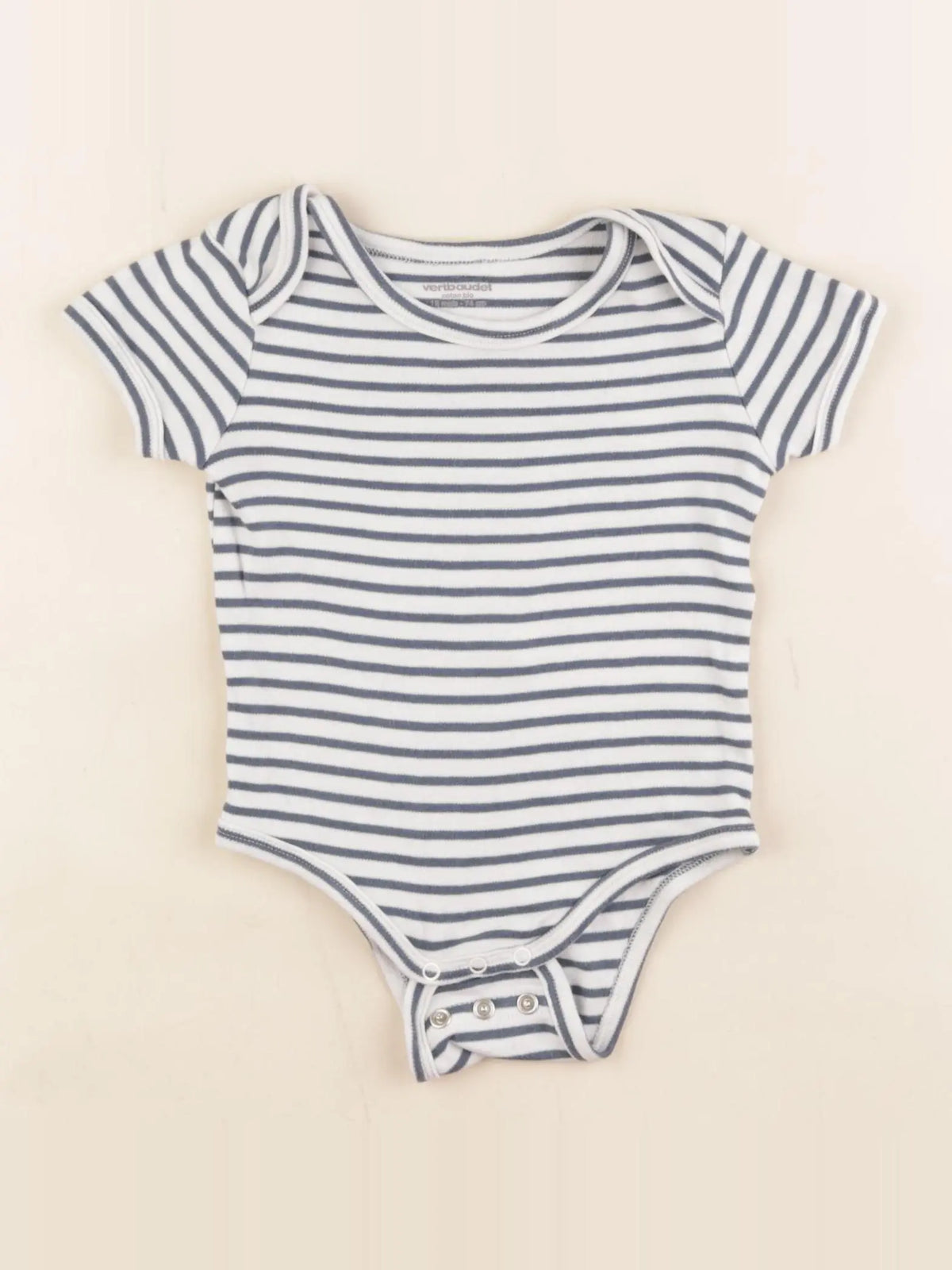 Vertbaudet - body blanc, bleu - 18 mois