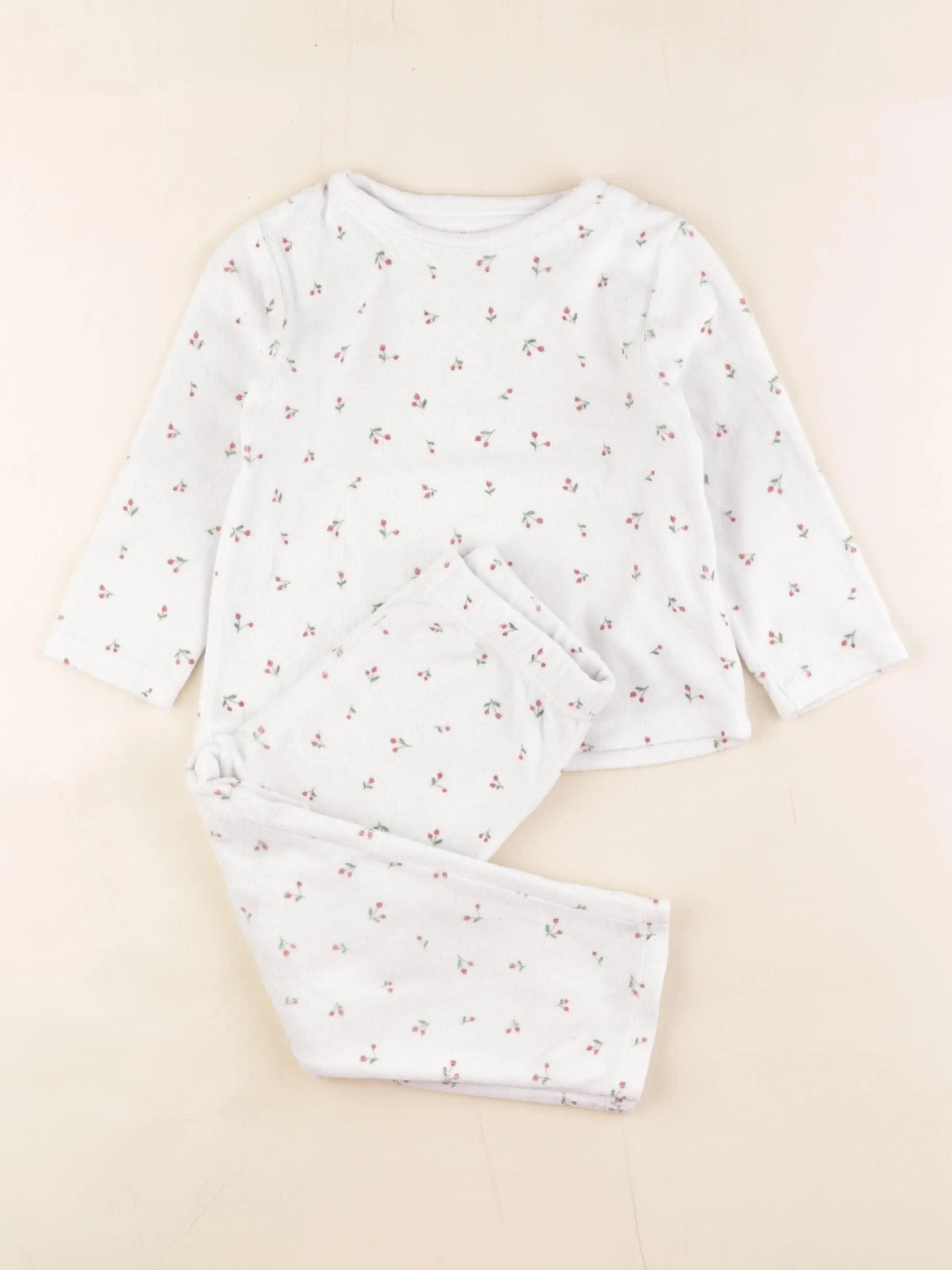 Vertbaudet - pyjama velours blanc - 3 ans