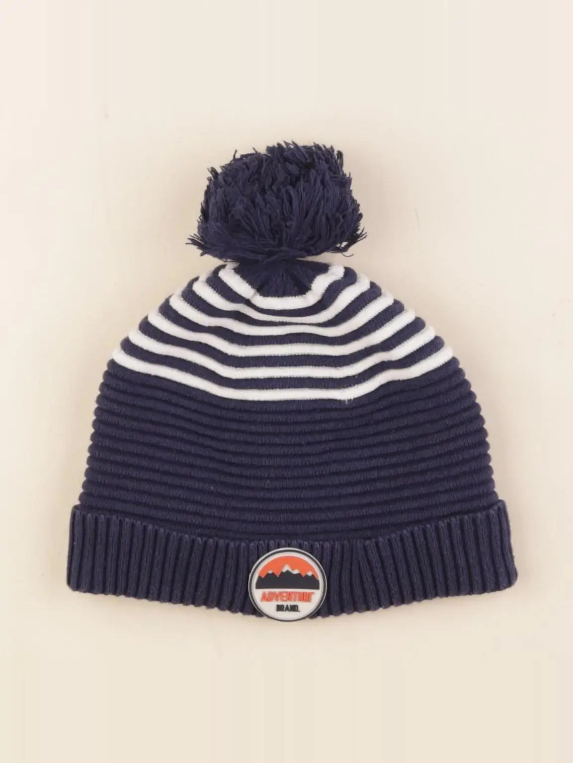 Vertbaudet - bonnet bleu, blanc - 8/10 ans