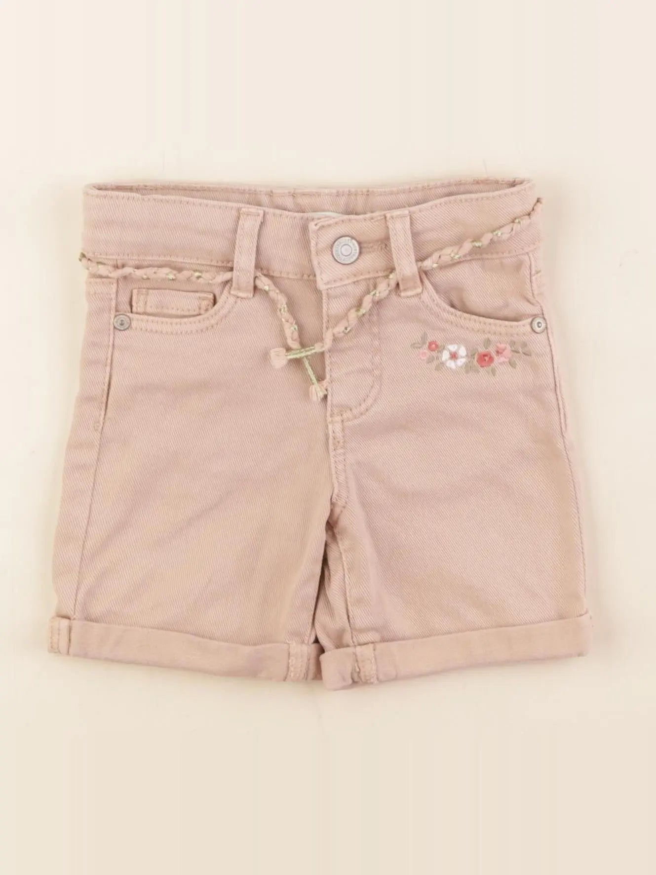 Vertbaudet - short rose, or - 3 ans