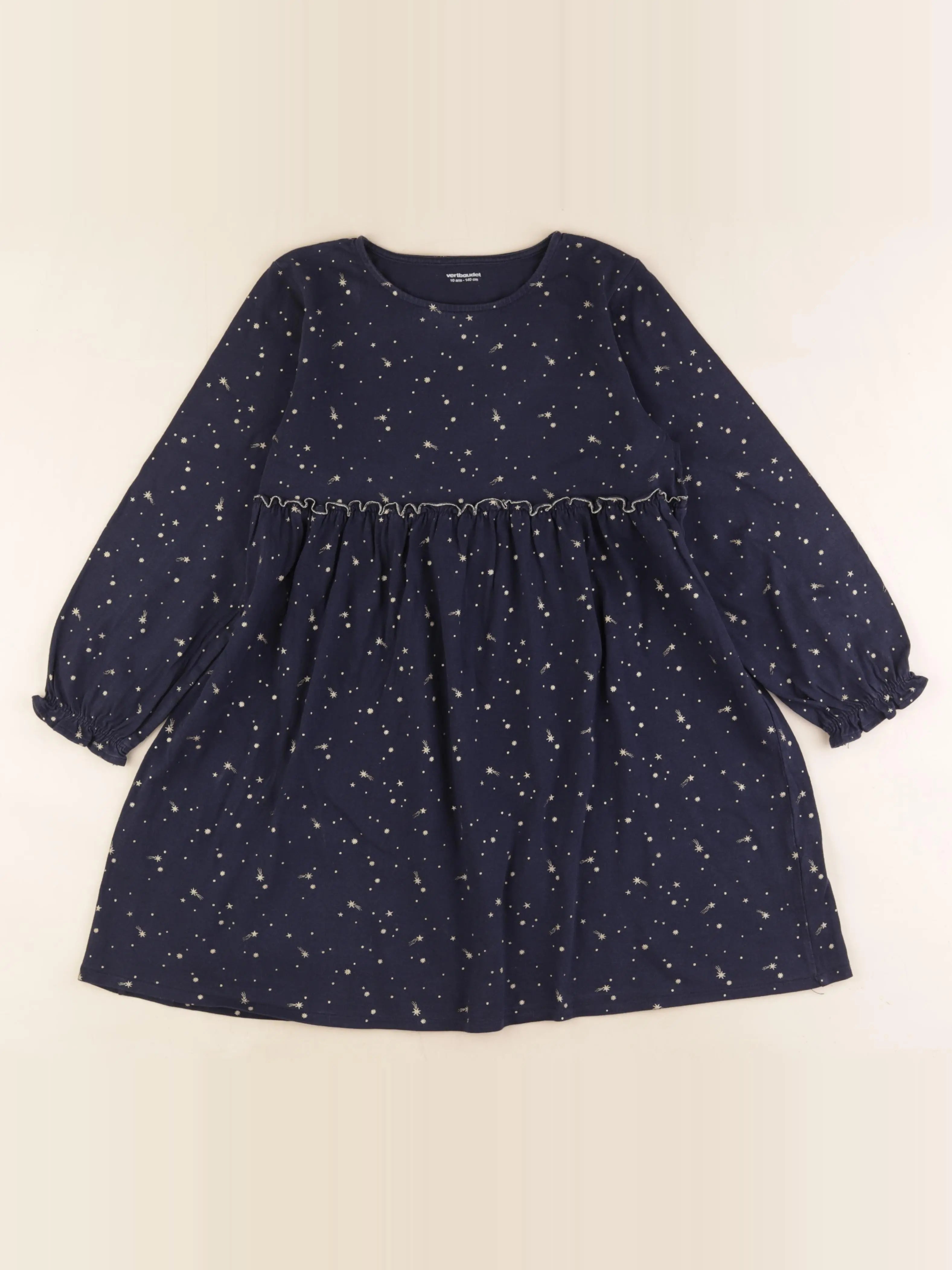 Vertbaudet - robe bleu, or - 10 ans