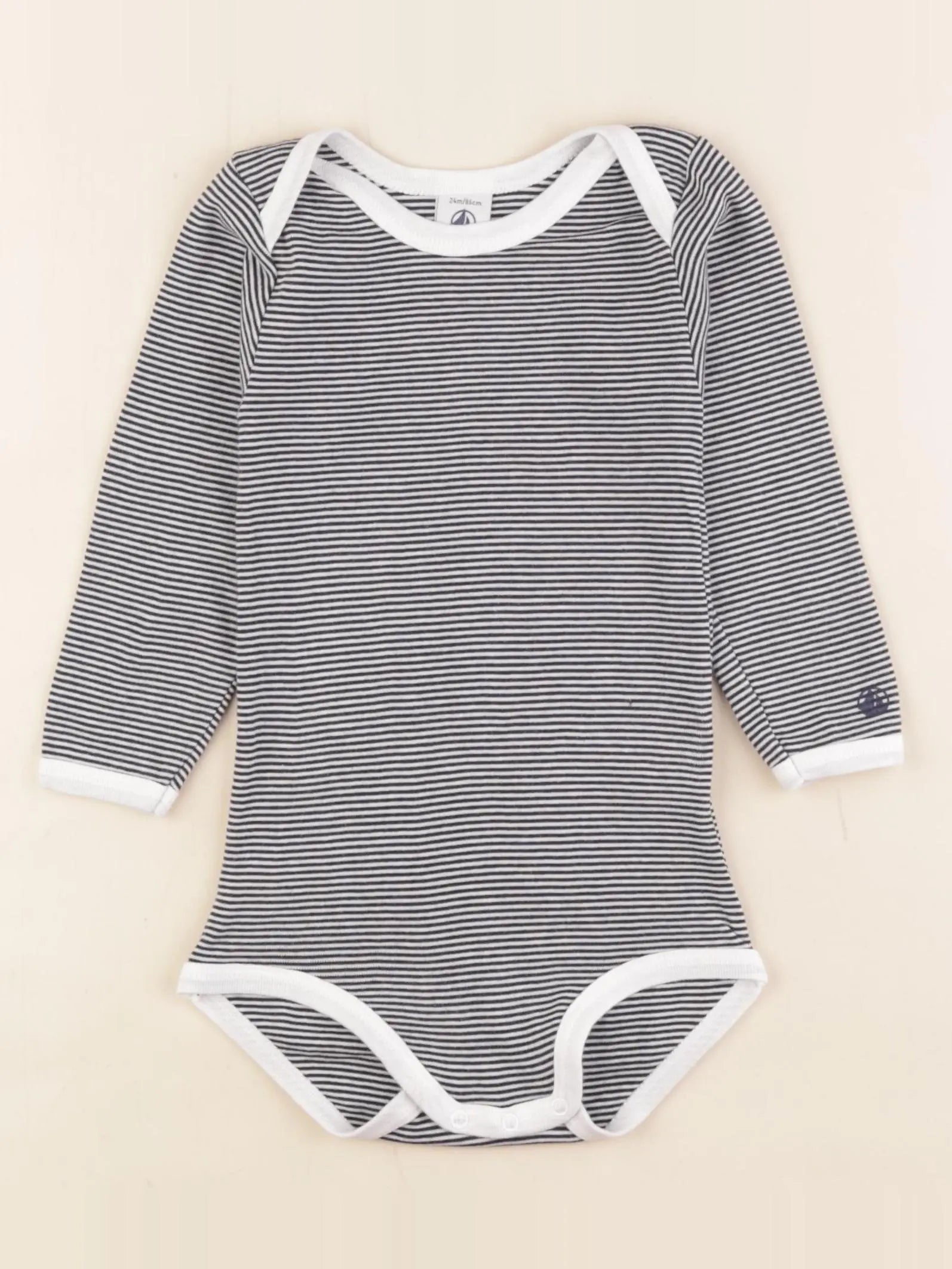 Petit Bateau - body bleu, blanc - 24 mois