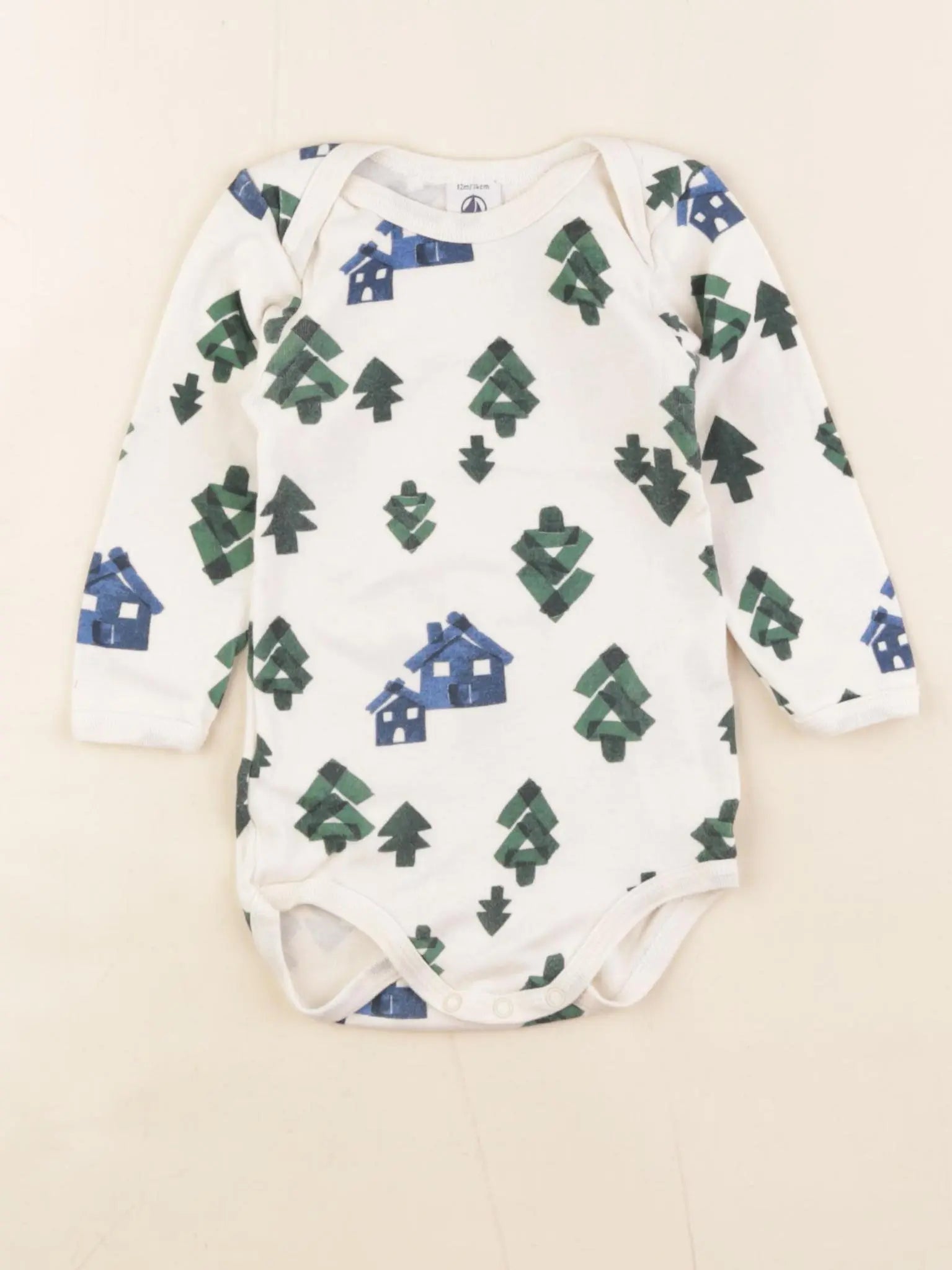 Petit Bateau - body beige - 12 mois