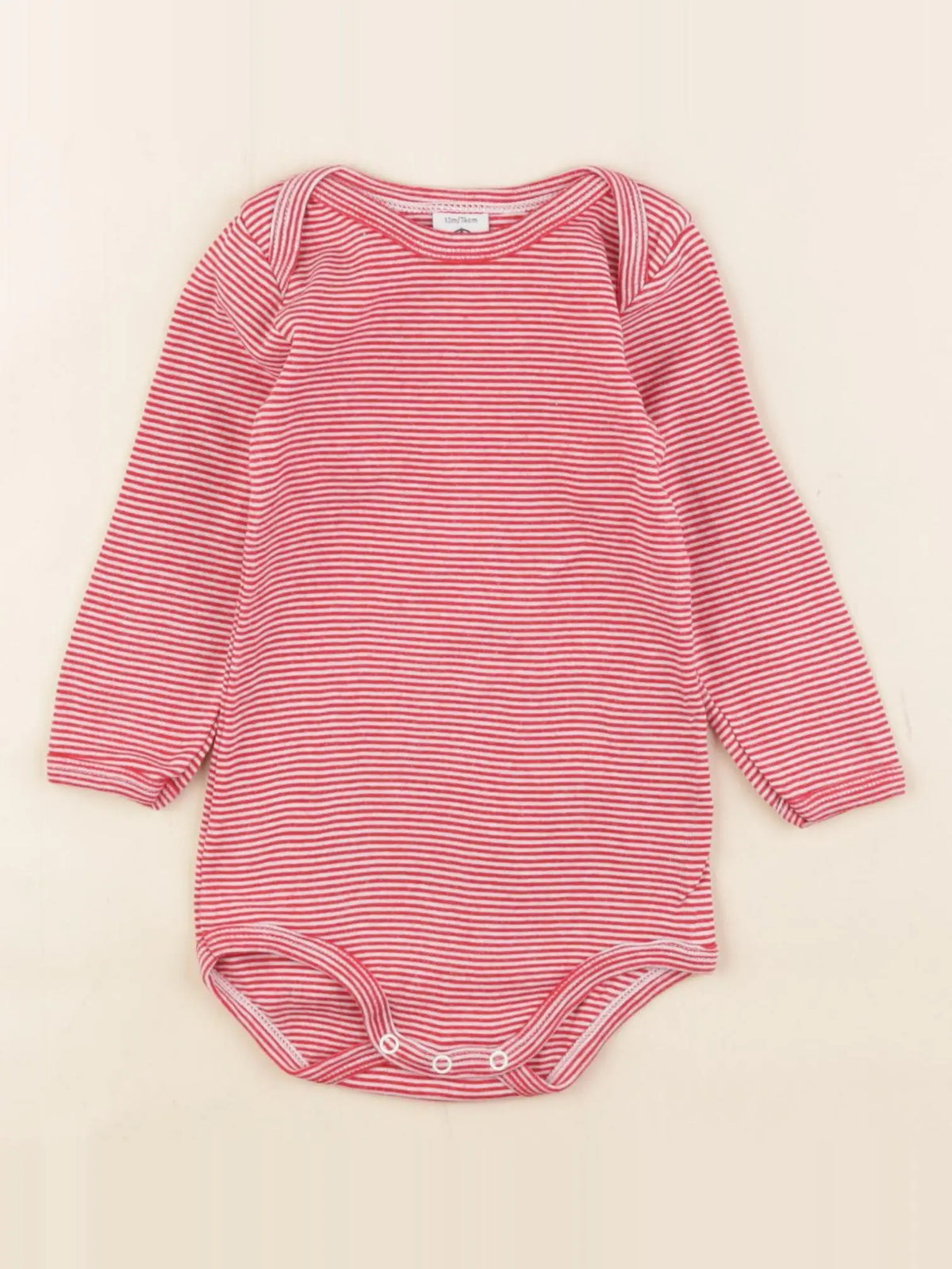 Petit Bateau - body rouge - 12 mois