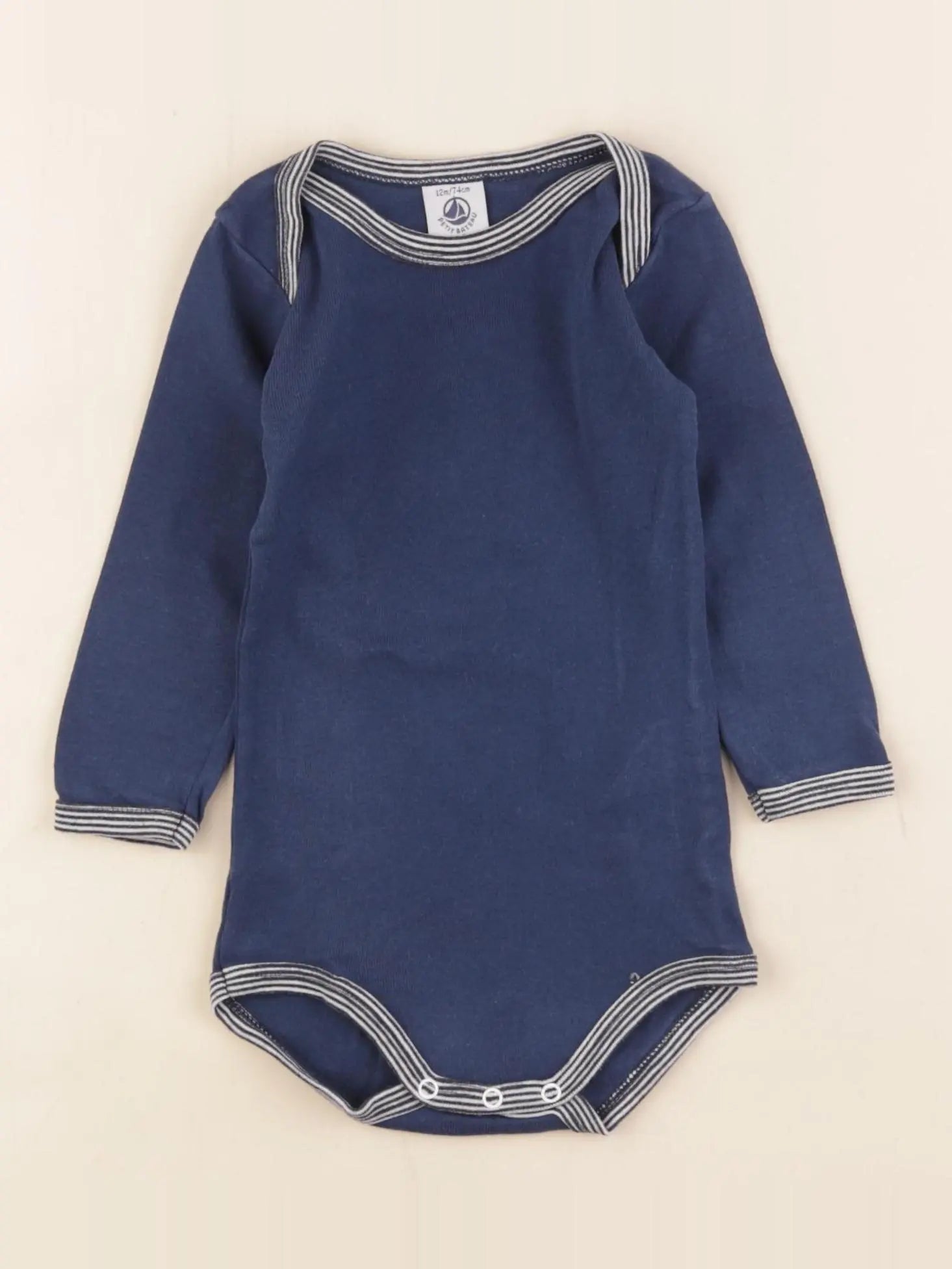 Petit Bateau - body bleu - 12 mois