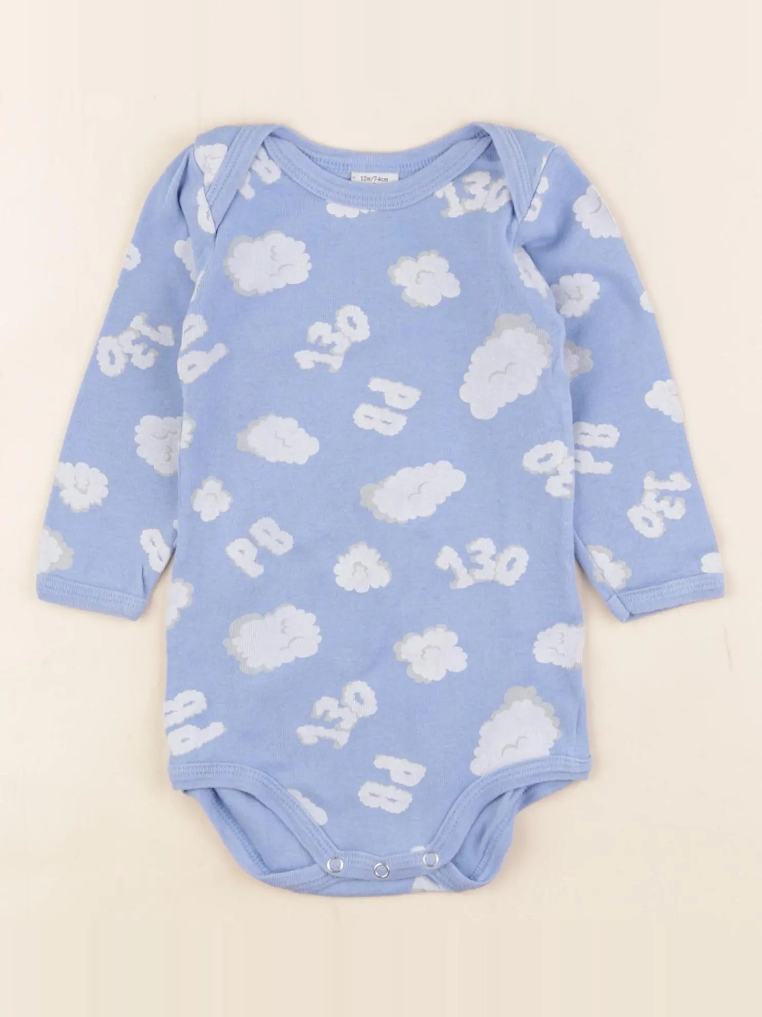 Petit Bateau - body bleu - 12 mois