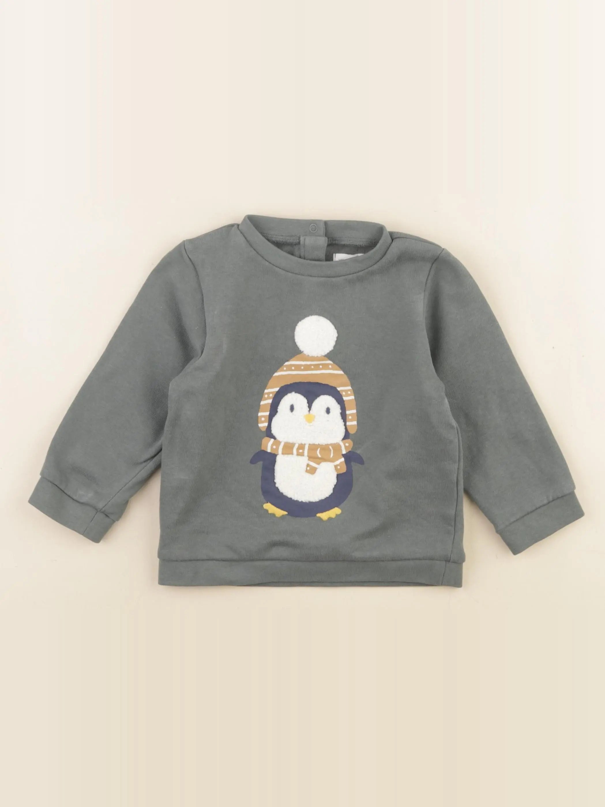 Vertbaudet - sweat vert - 12 mois