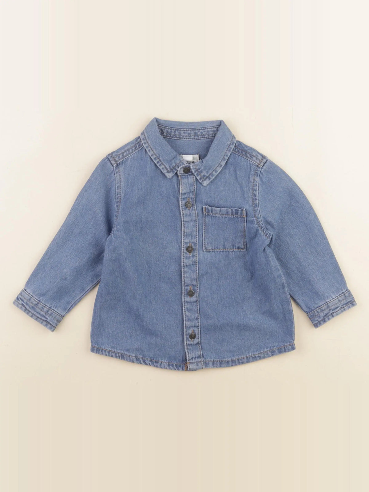 Vertbaudet - chemise bleu - 12 mois