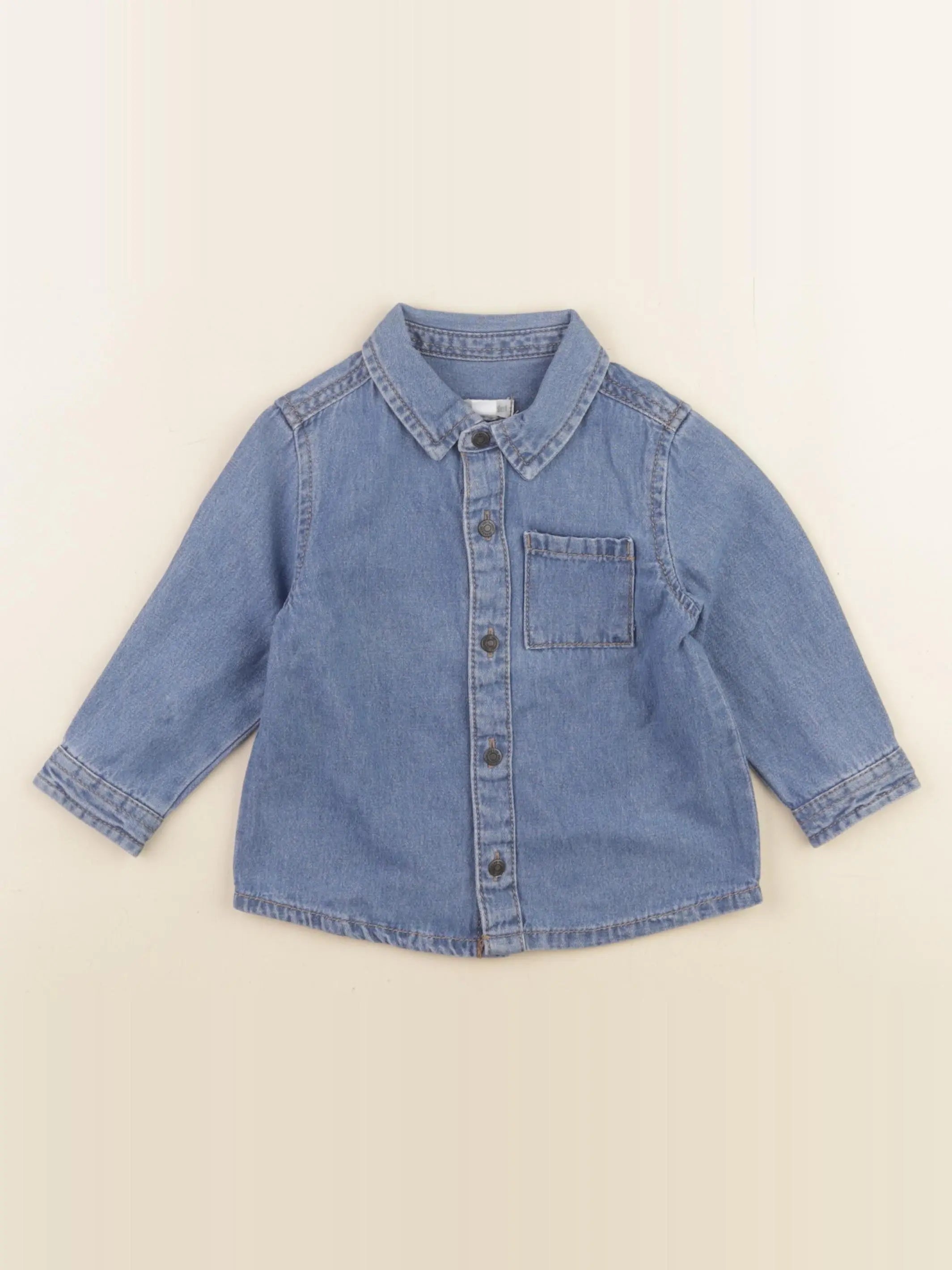 Vertbaudet - chemise bleu - 12 mois