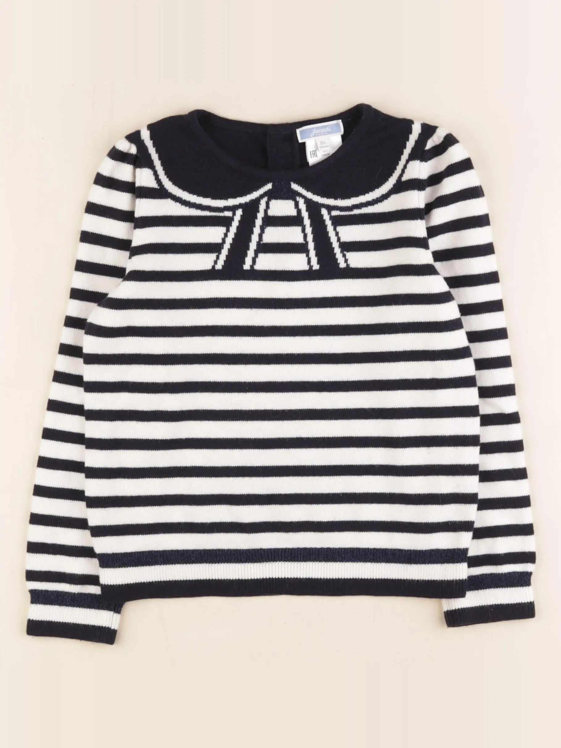 Jacadi - pull bleu, blanc - 8 ans