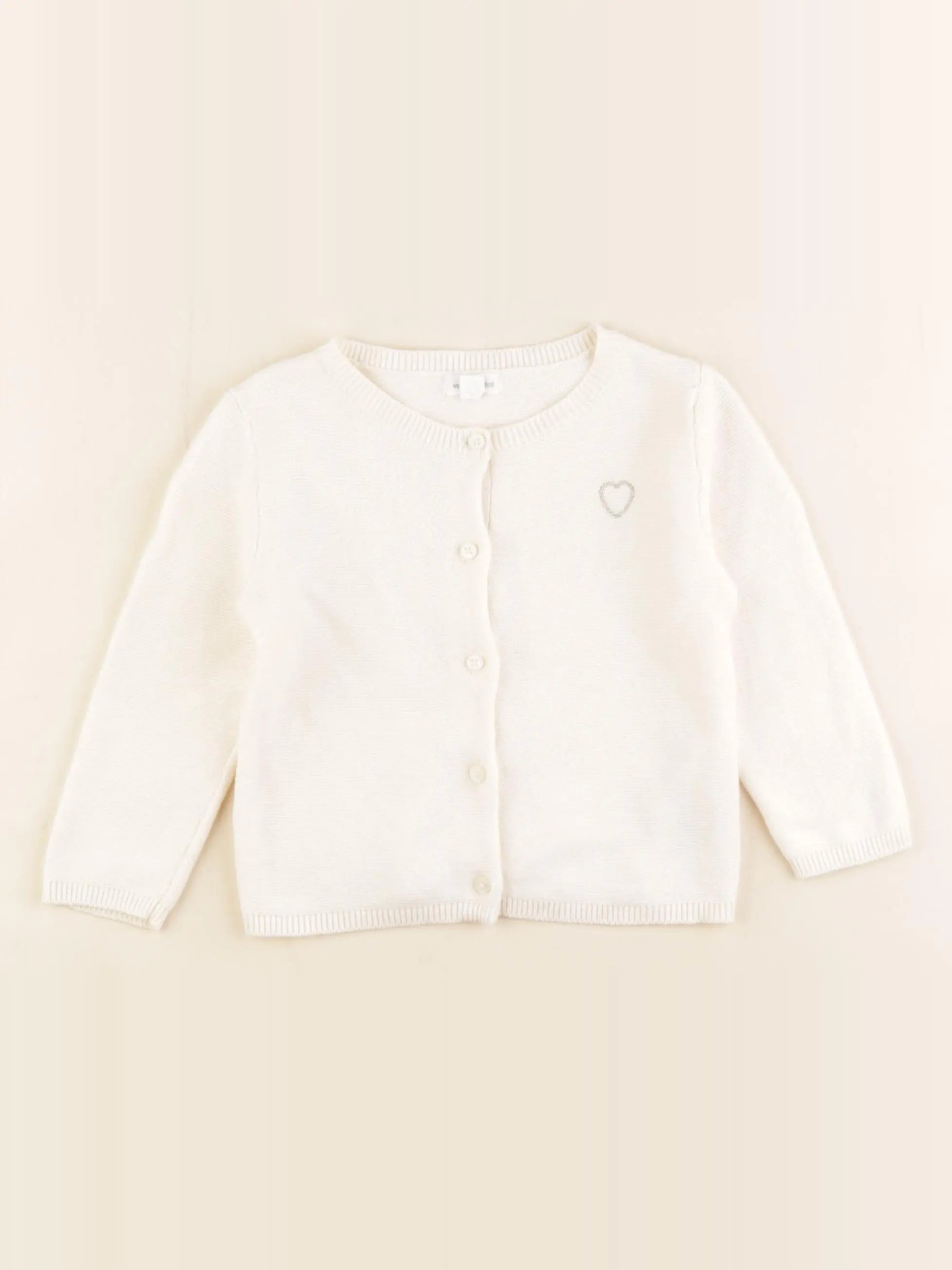 Vertbaudet - gilet blanc - 12 mois