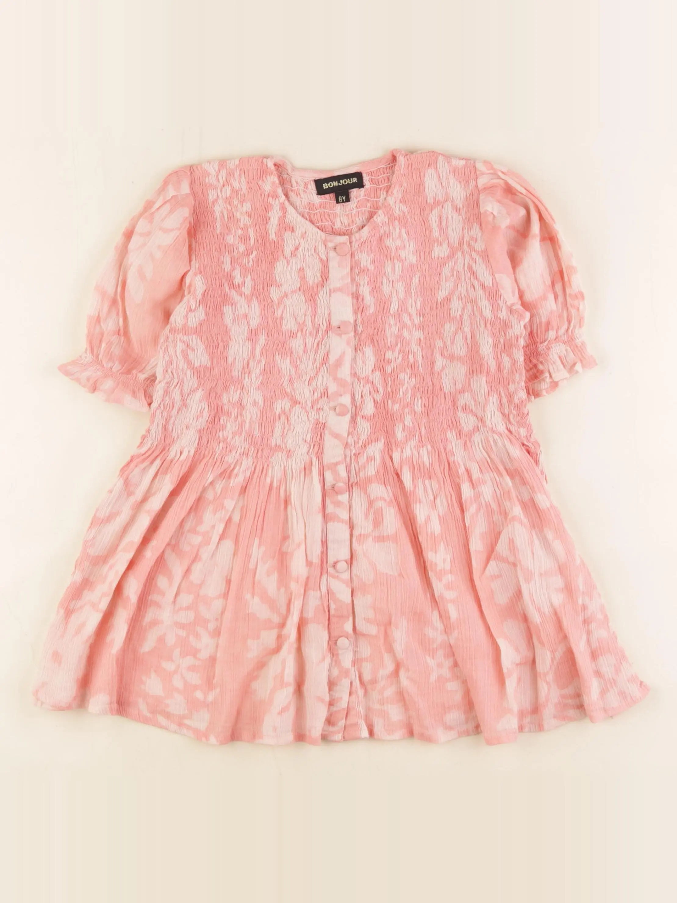 Bonjour - blouse rose - 8 ans