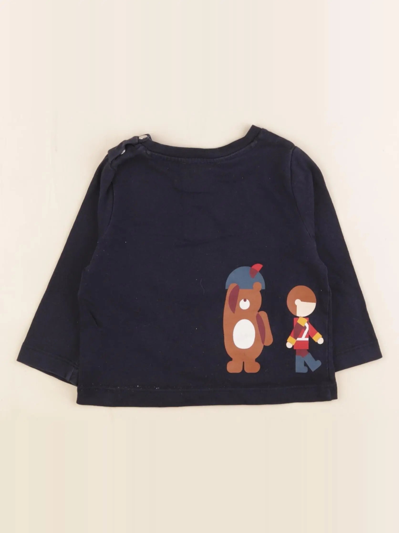 Jacadi - tee-shirt imprimé au dos bleu - 12 mois