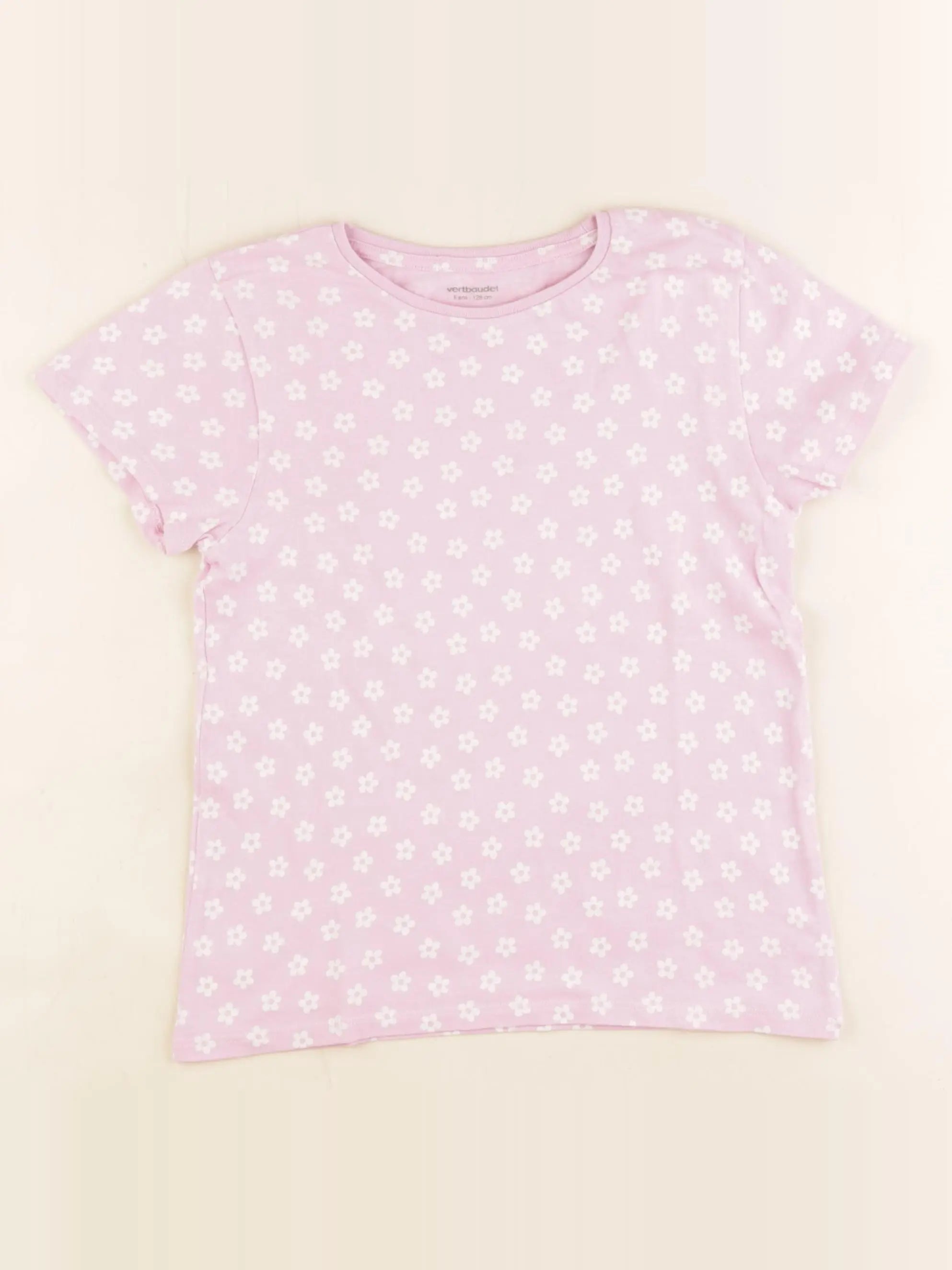 Vertbaudet - tee-shirt rose - 8 ans