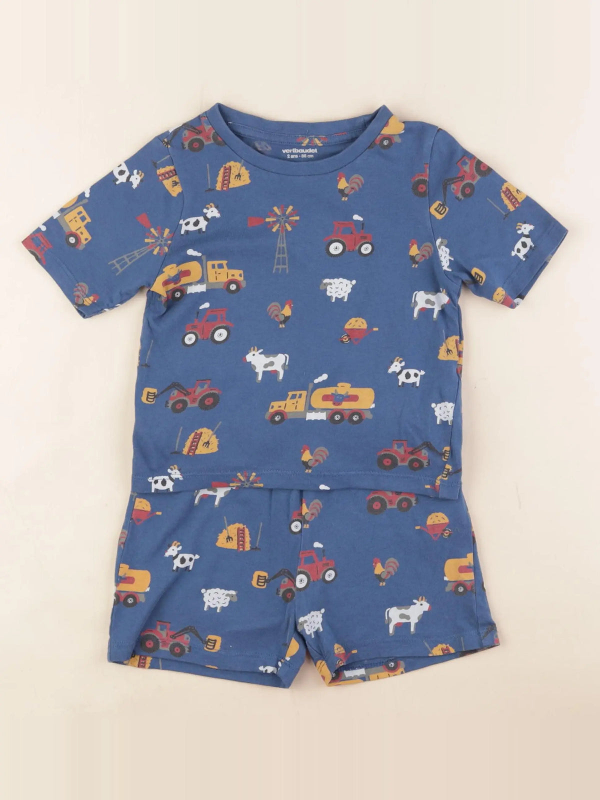 Vertbaudet - pyjama coton bleu - 2 ans