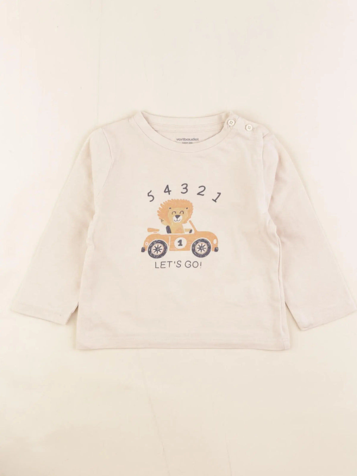 Vertbaudet - tee-shirt beige - 12 mois