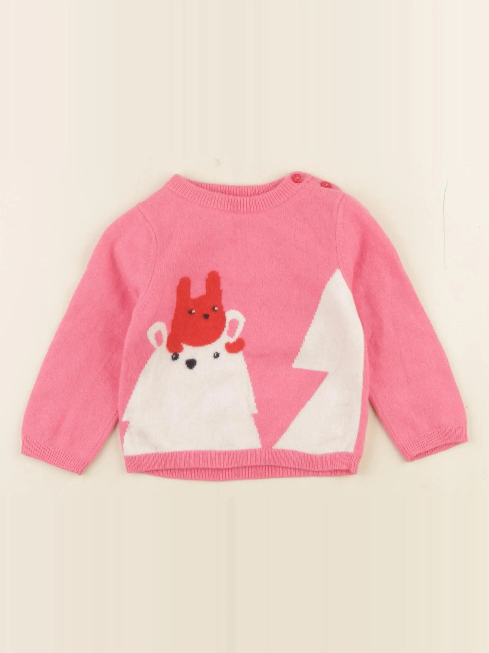 Jacadi - pull rose - 12 mois