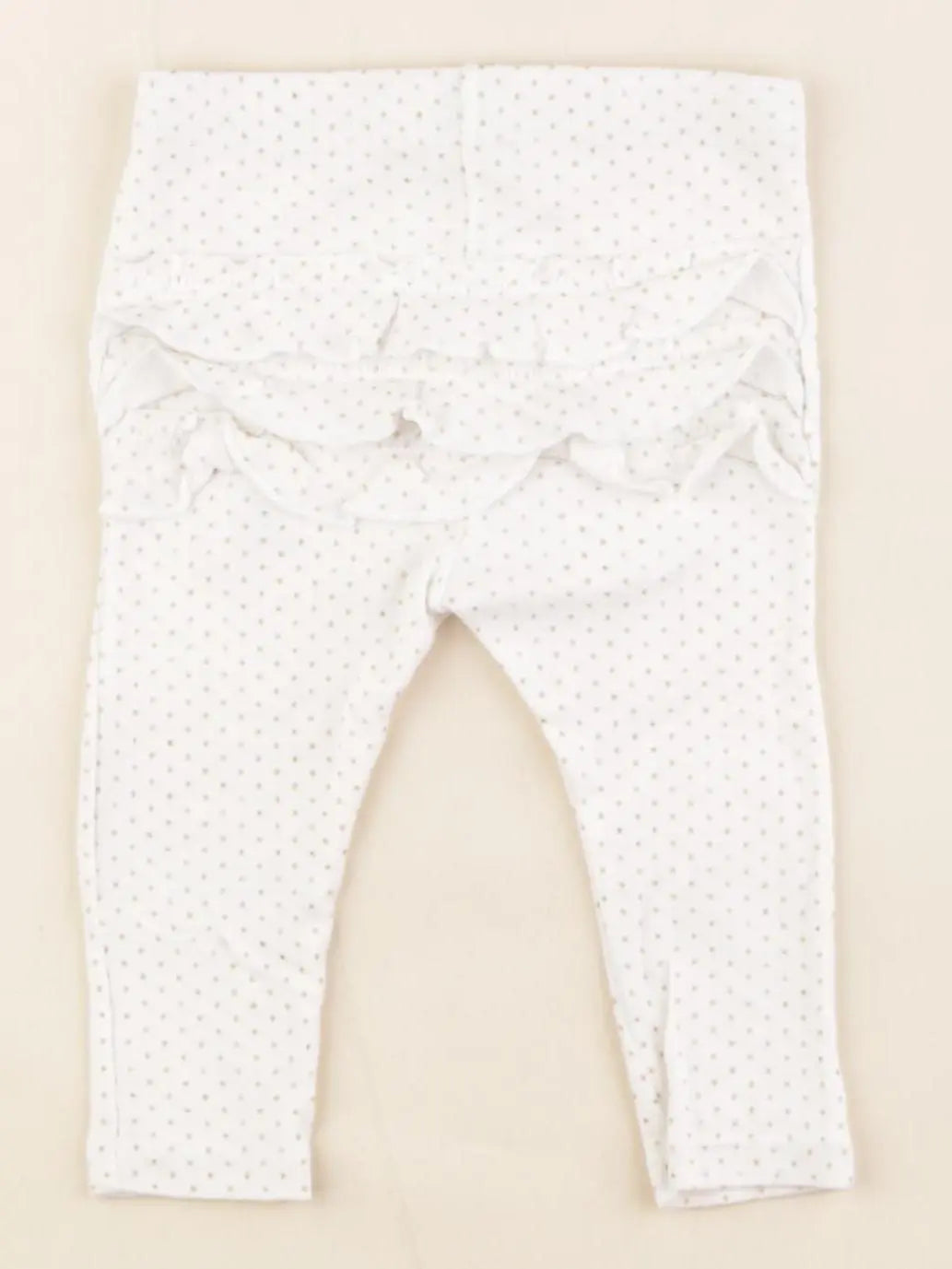 Petit Bateau - legging volants au dos blanc, or - 6 mois