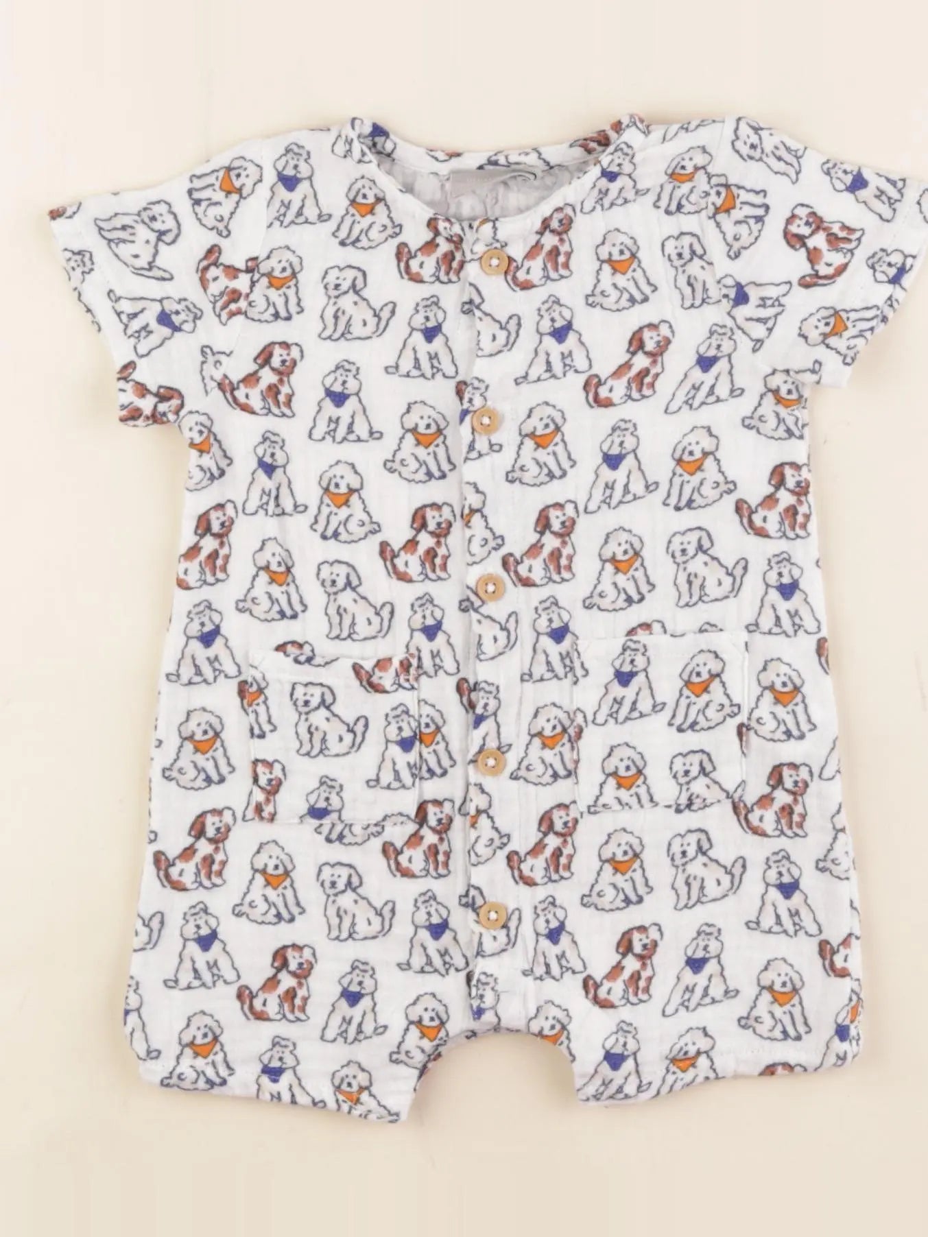 Boutchou - combinaison bleu, blanc - 3 mois