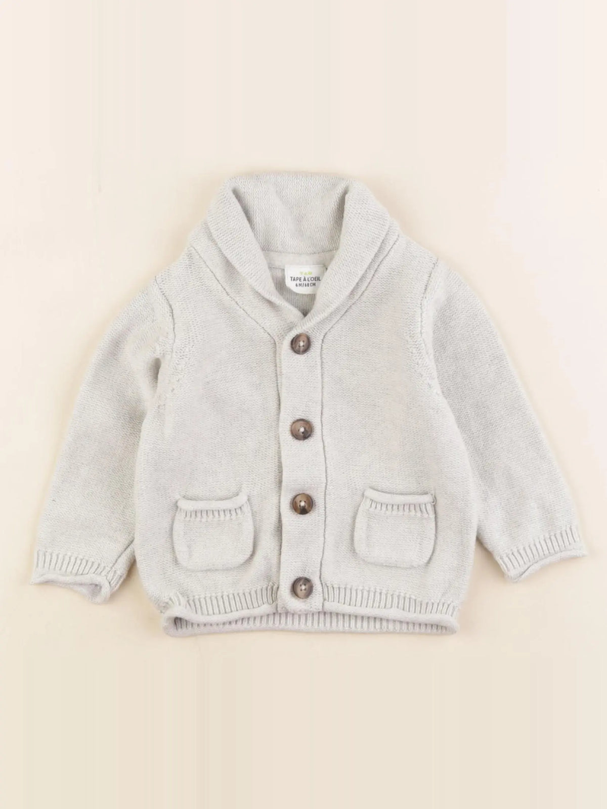 Tape à l'oeil - gilet gris - 6 mois