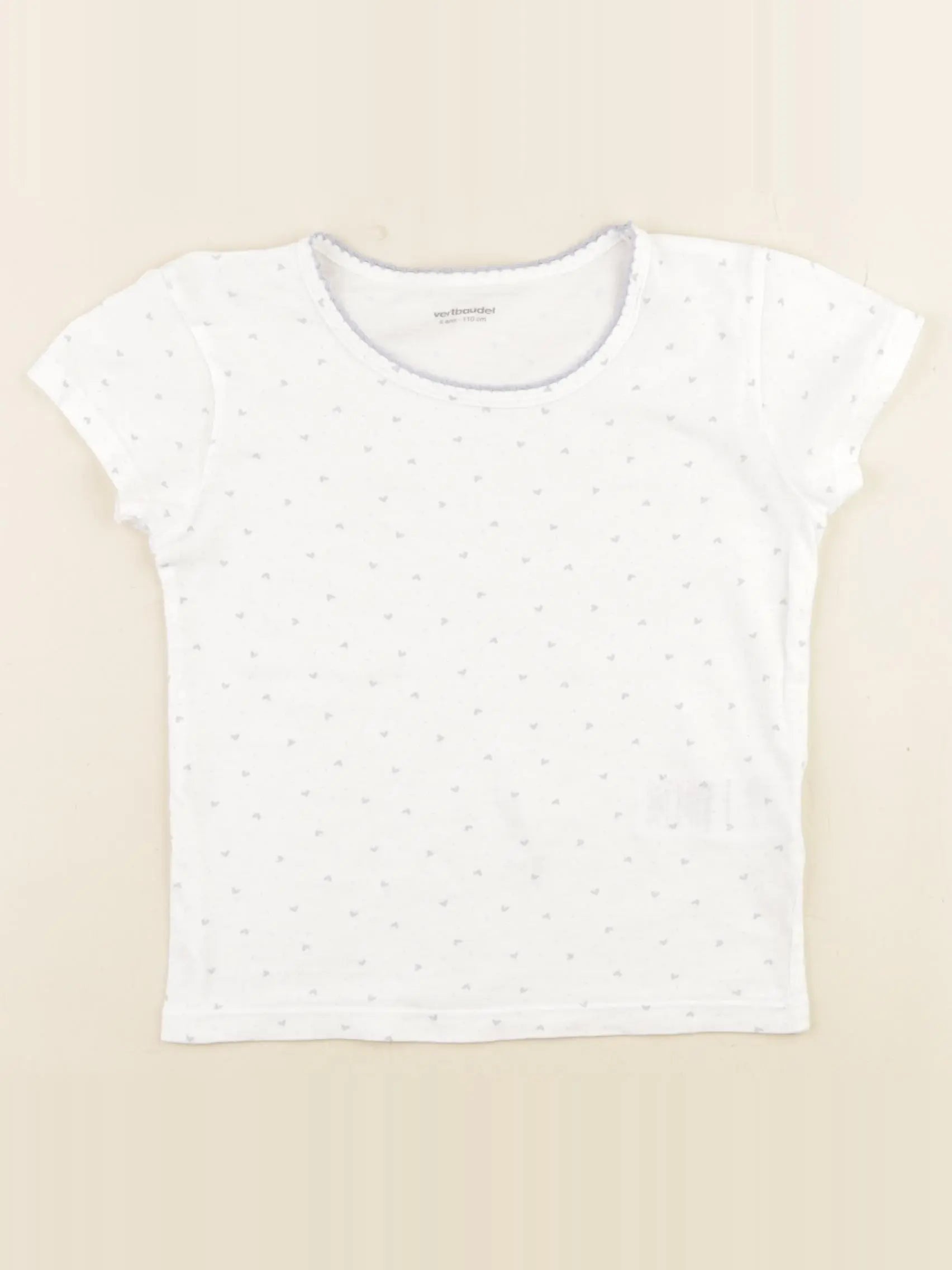 Vertbaudet - maillot de corps blanc, bleu - 5 ans