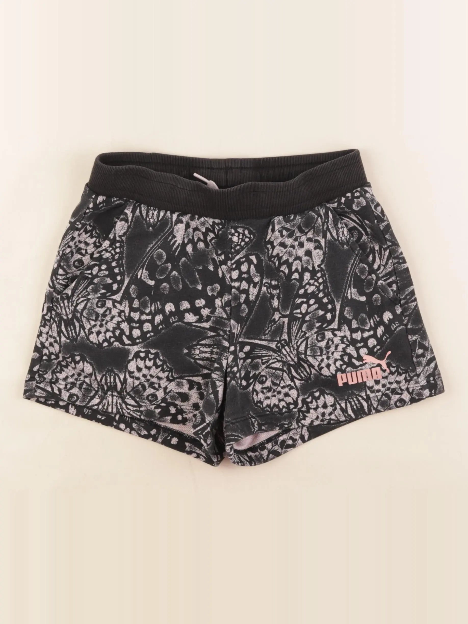 Puma - short noir, rose - 9/10 ans