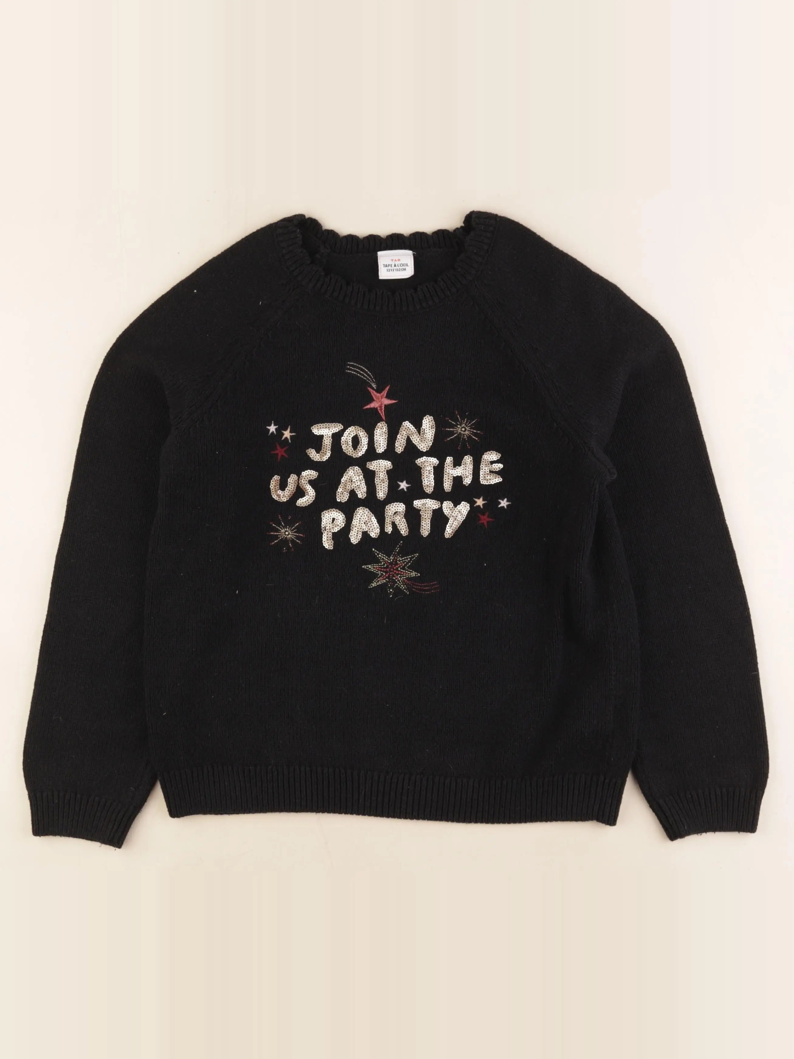 Tape à l'oeil - pull or, noir - 12 ans