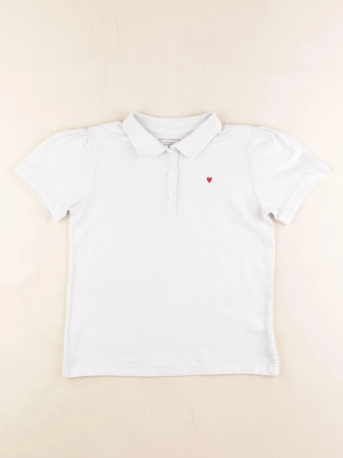 Monoprix - polo blanc - 12 ans