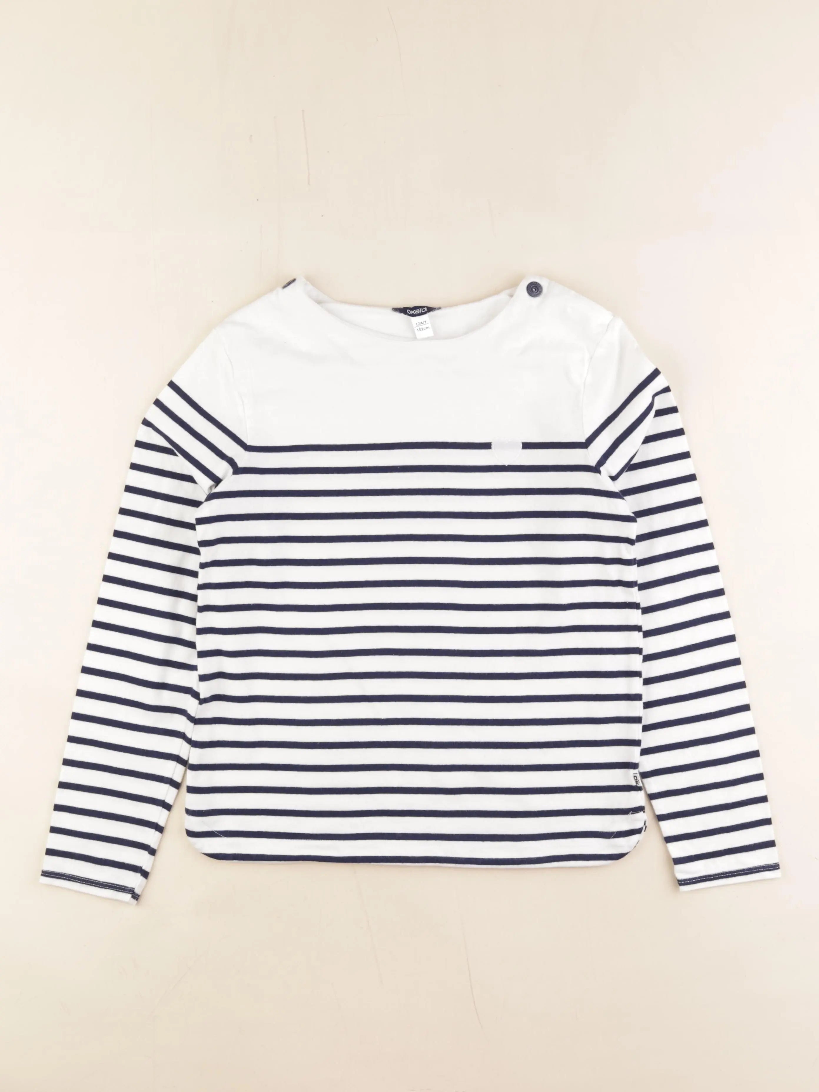 Okaidi - tee-shirt blanc, bleu - 12 ans