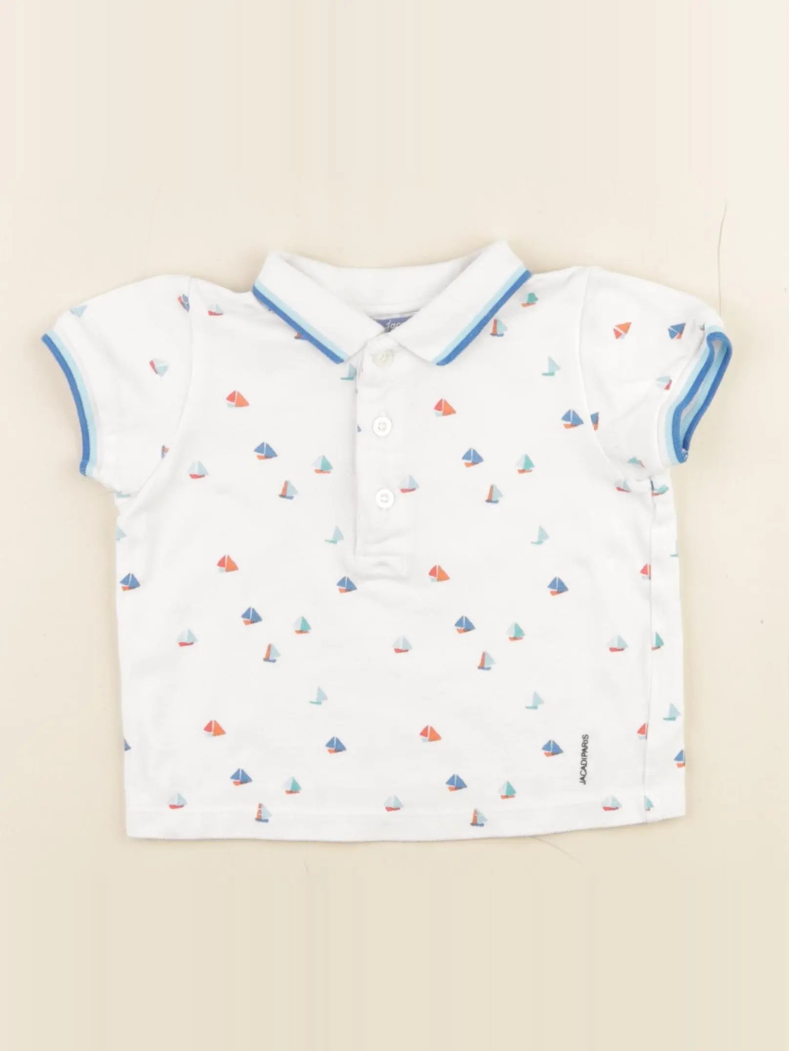 Jacadi - polo bleu, blanc - 18 mois