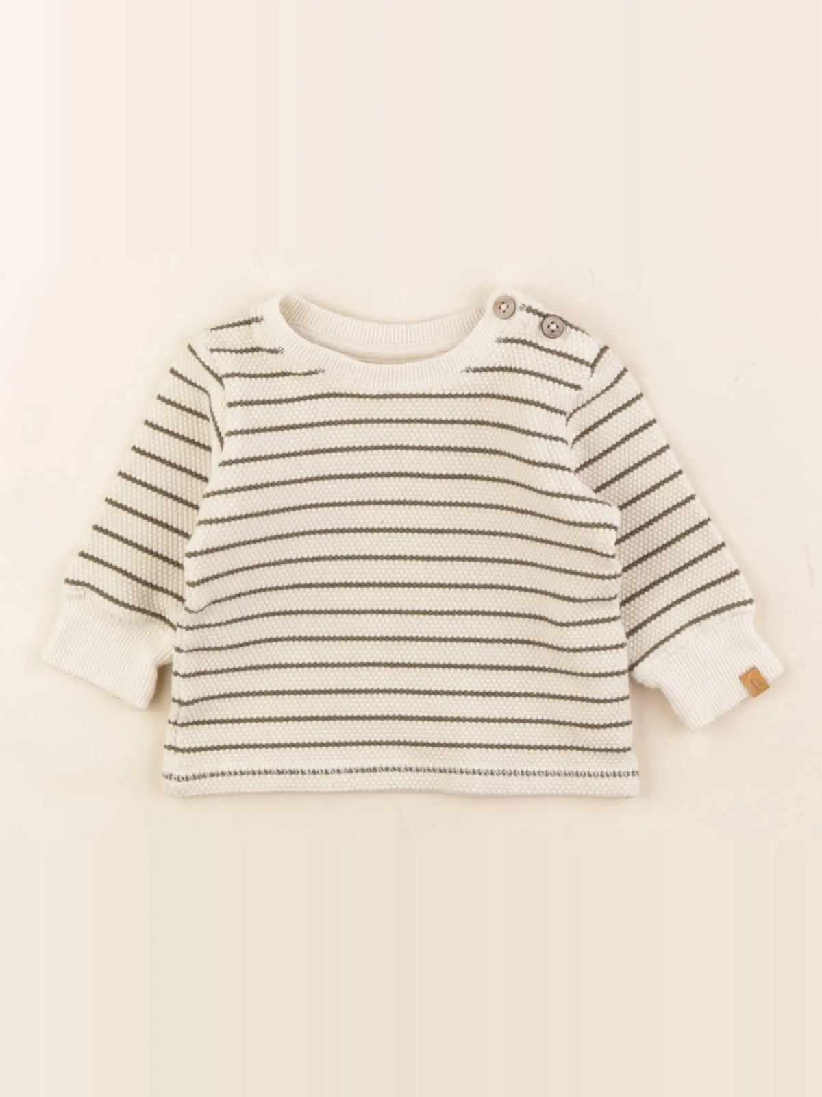 Lil'Atelier - pull beige, vert - 1/2 mois