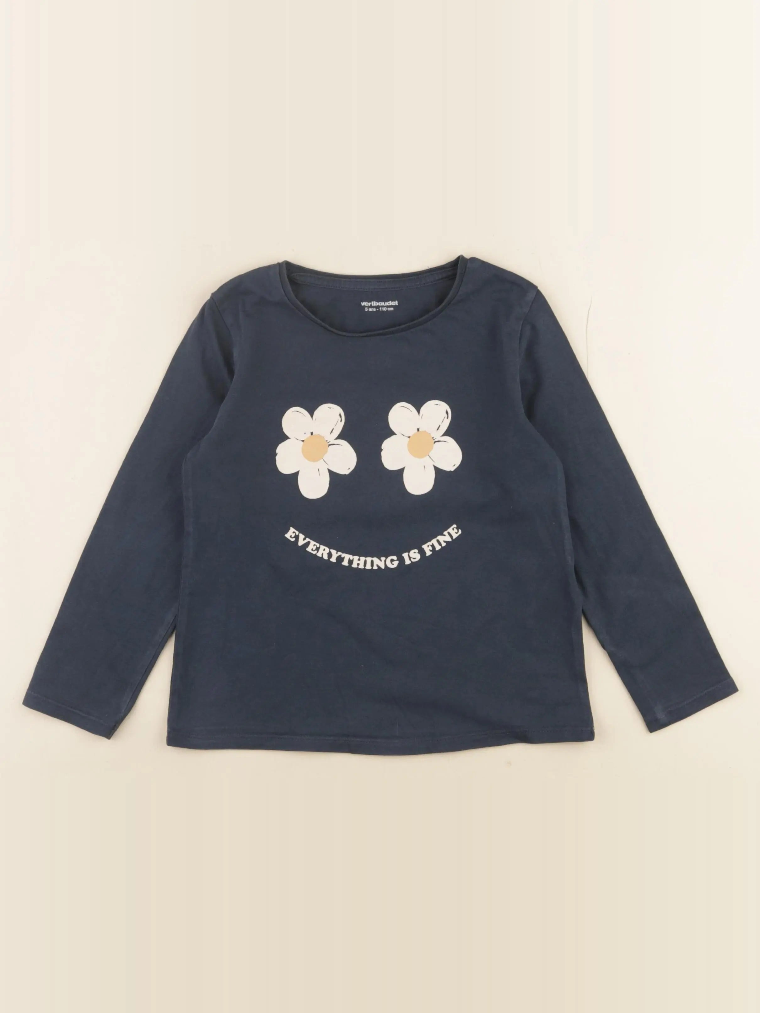 Vertbaudet - tee-shirt bleu - 5 ans