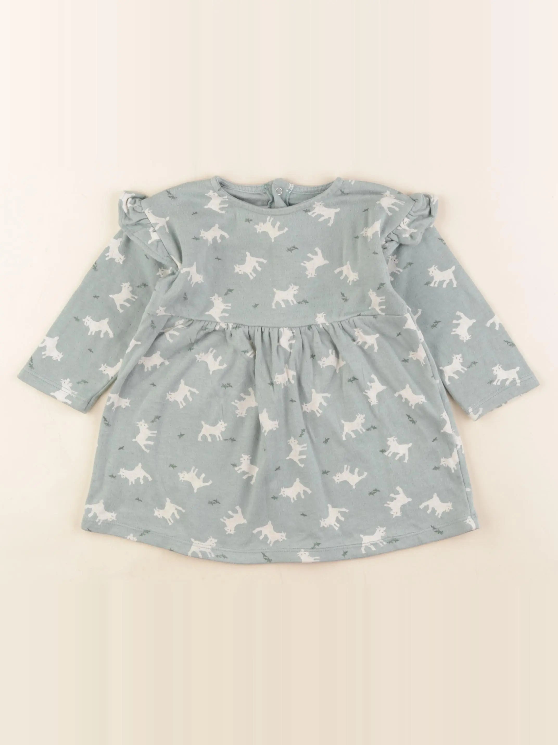 Petit Bateau - robe bleu - 12 mois