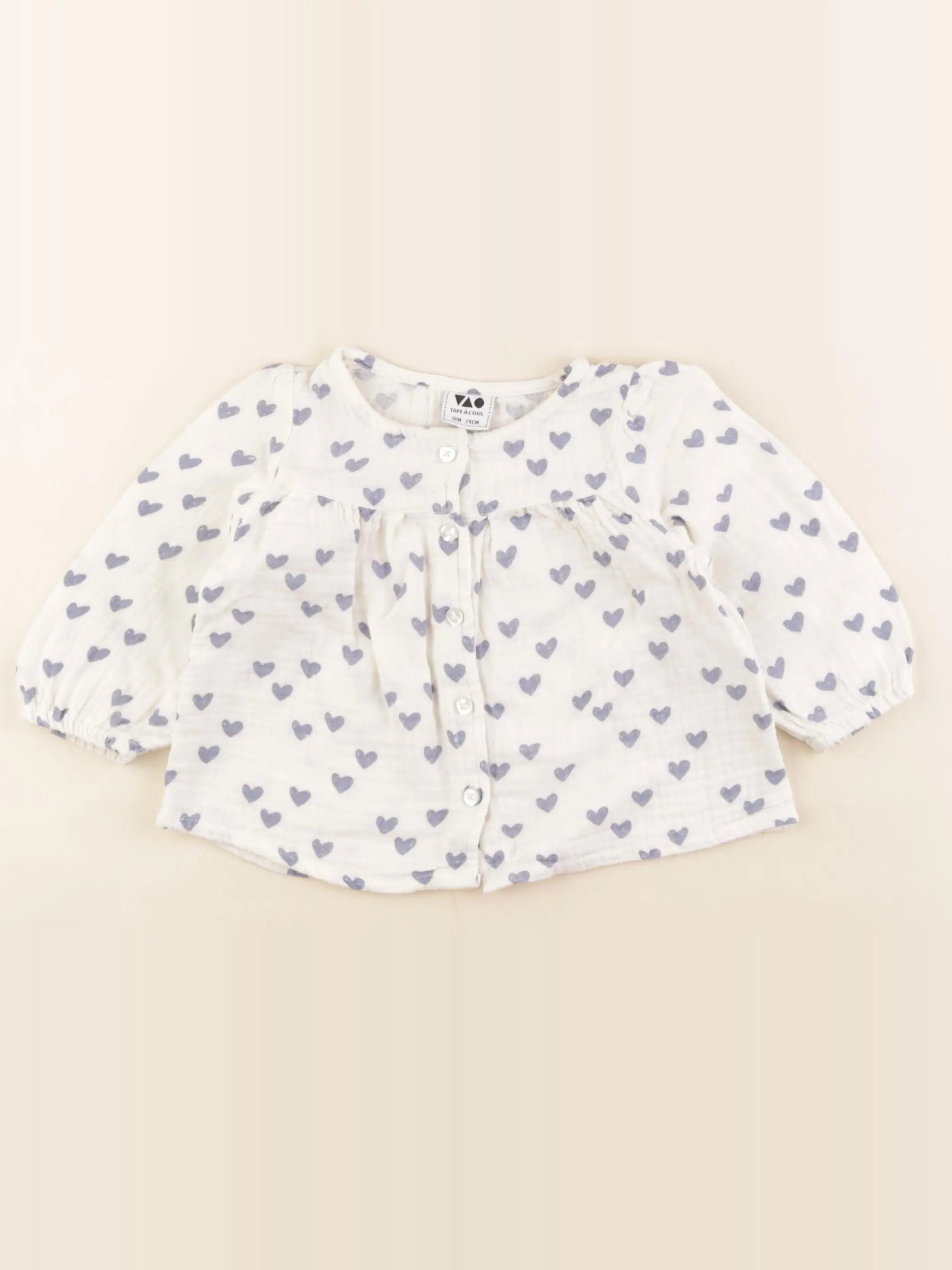 Tape à l'oeil - blouse beige, bleu - 12 mois