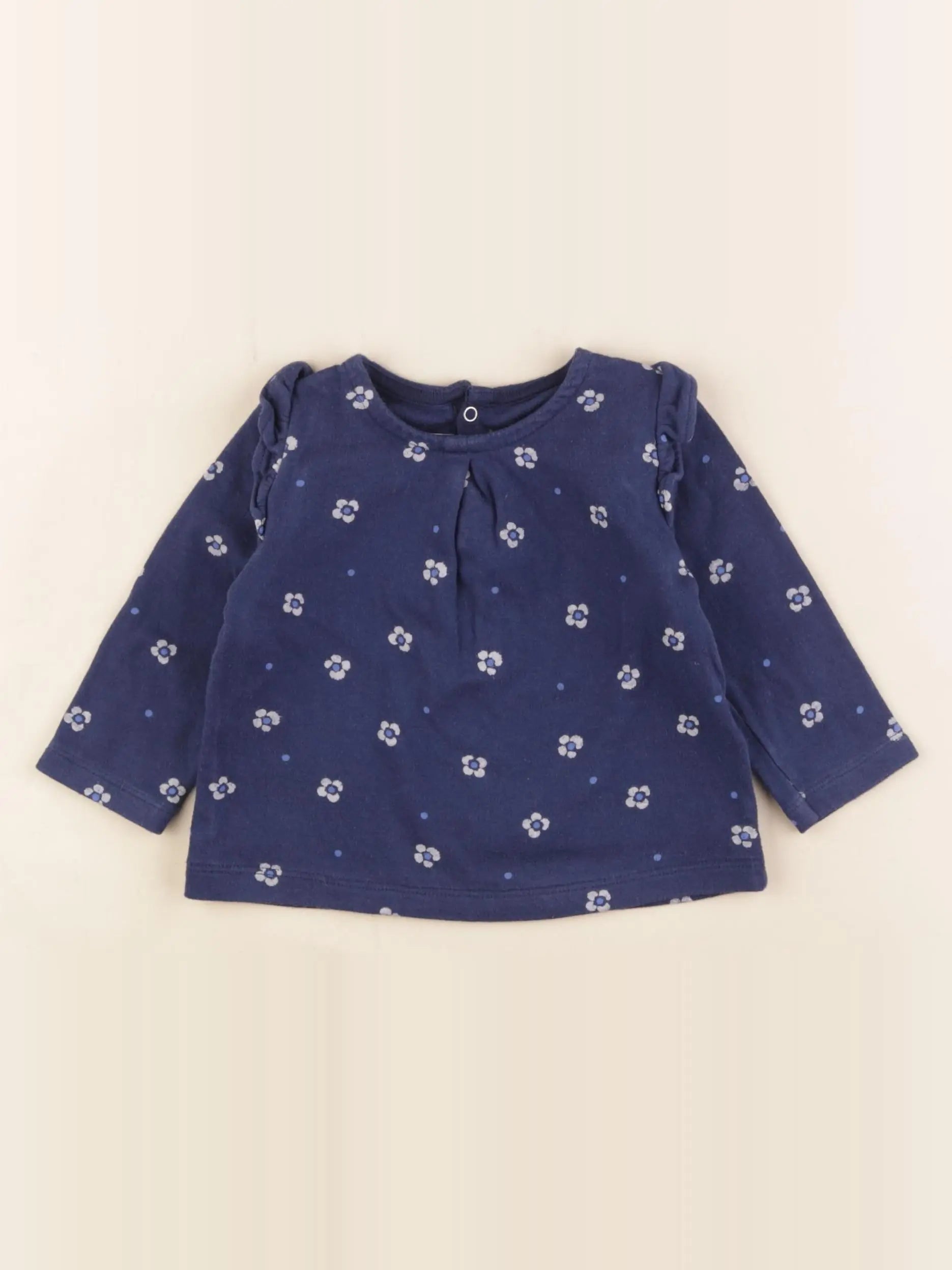 Petit Bateau - tee-shirt bleu - 12 mois