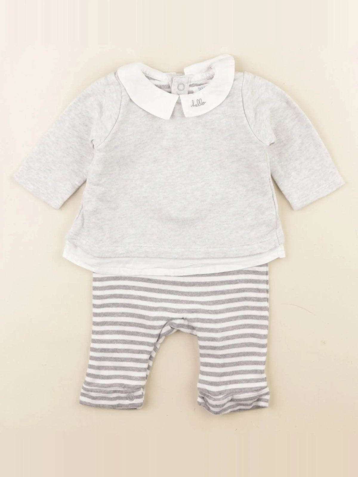 Boutchou - combinaison blanc, gris - 1 mois