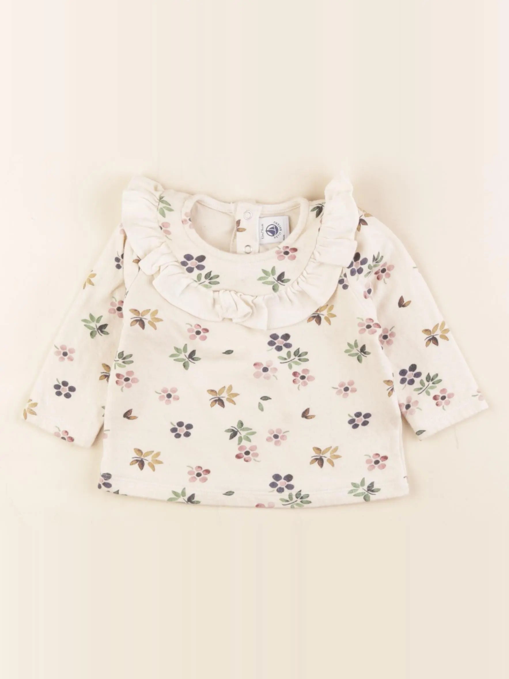 Petit Bateau - tee-shirt beige - 12 mois