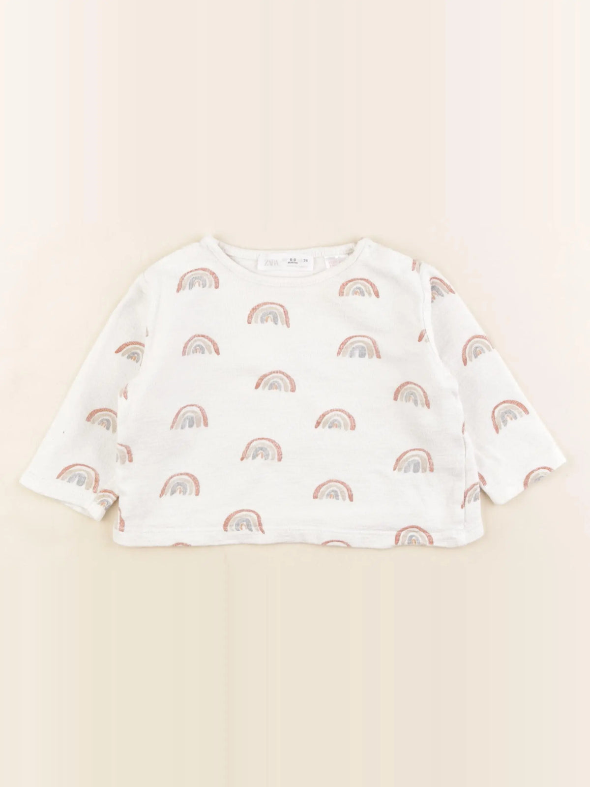 Zara - tee-shirt beige - 6/9 mois