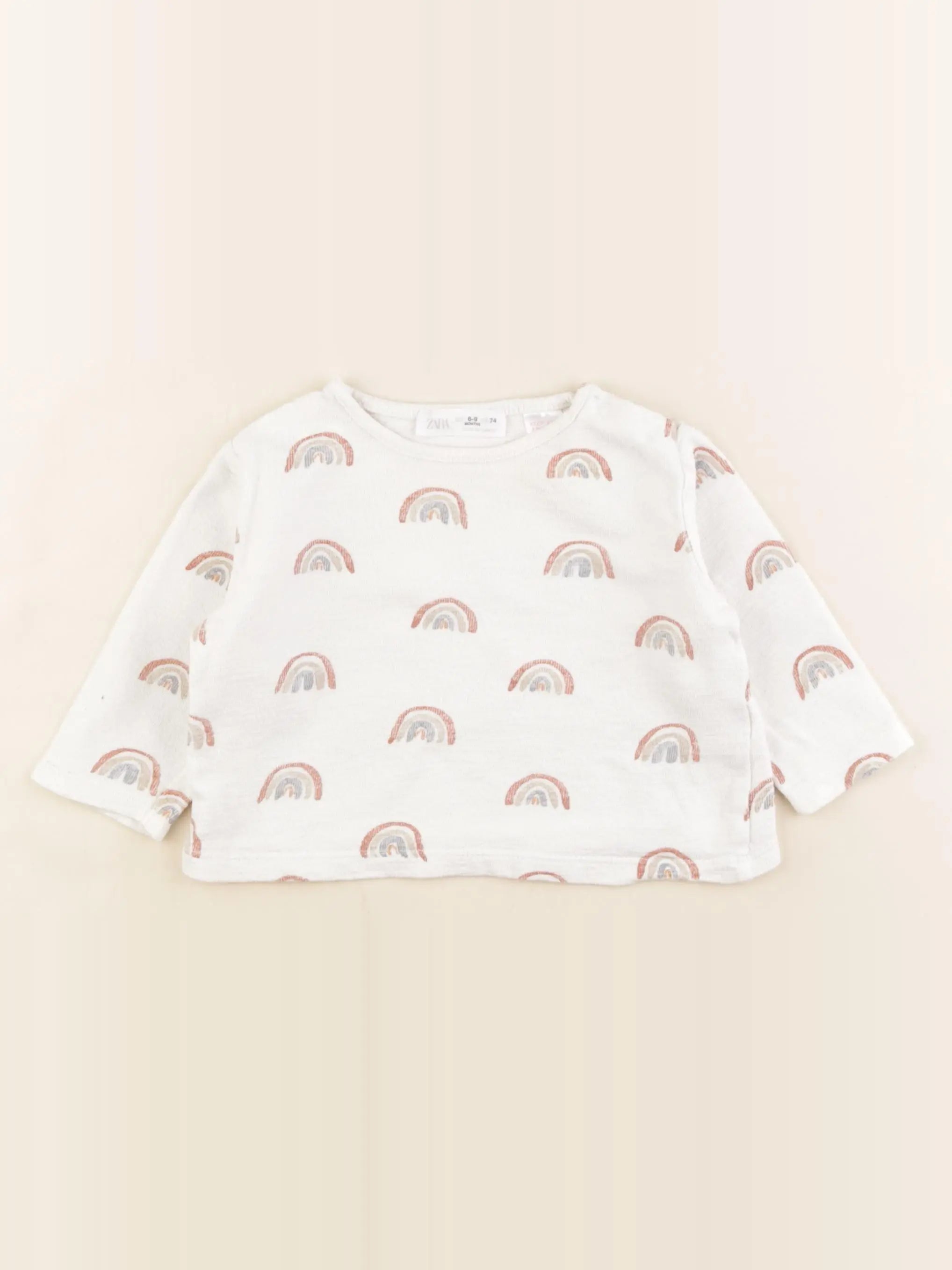 Zara - tee-shirt beige - 6/9 mois