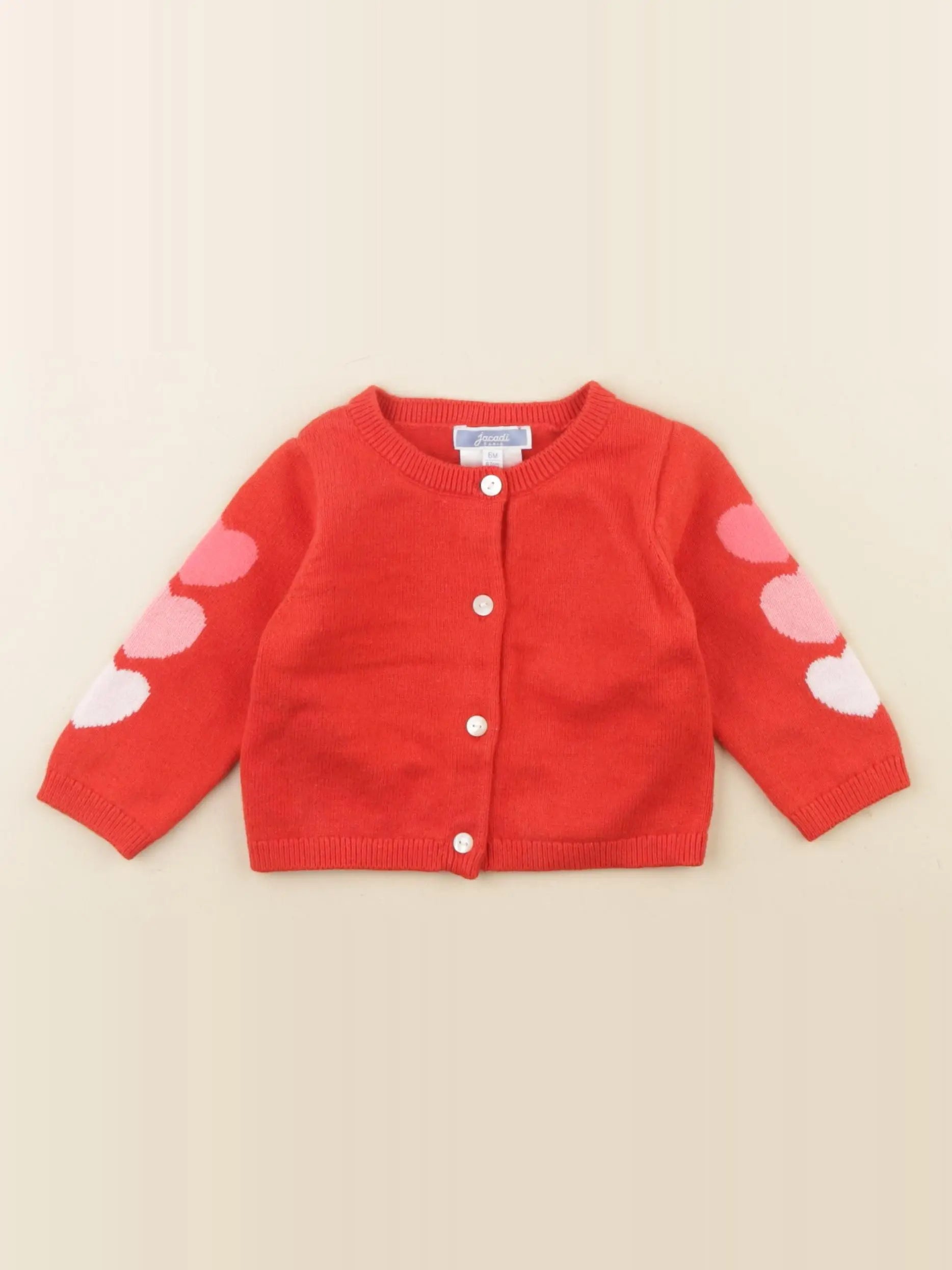 Jacadi - gilet rouge - 6 mois