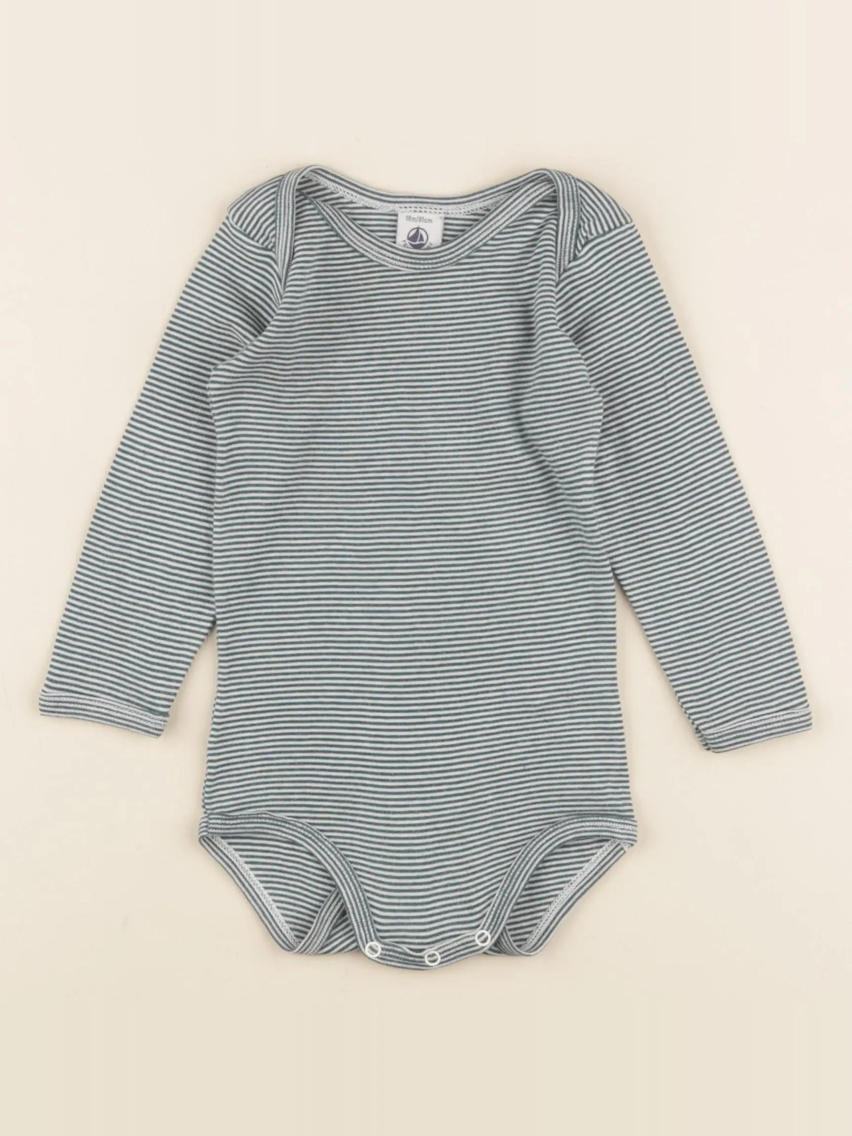 Petit Bateau - body vert - 18 mois