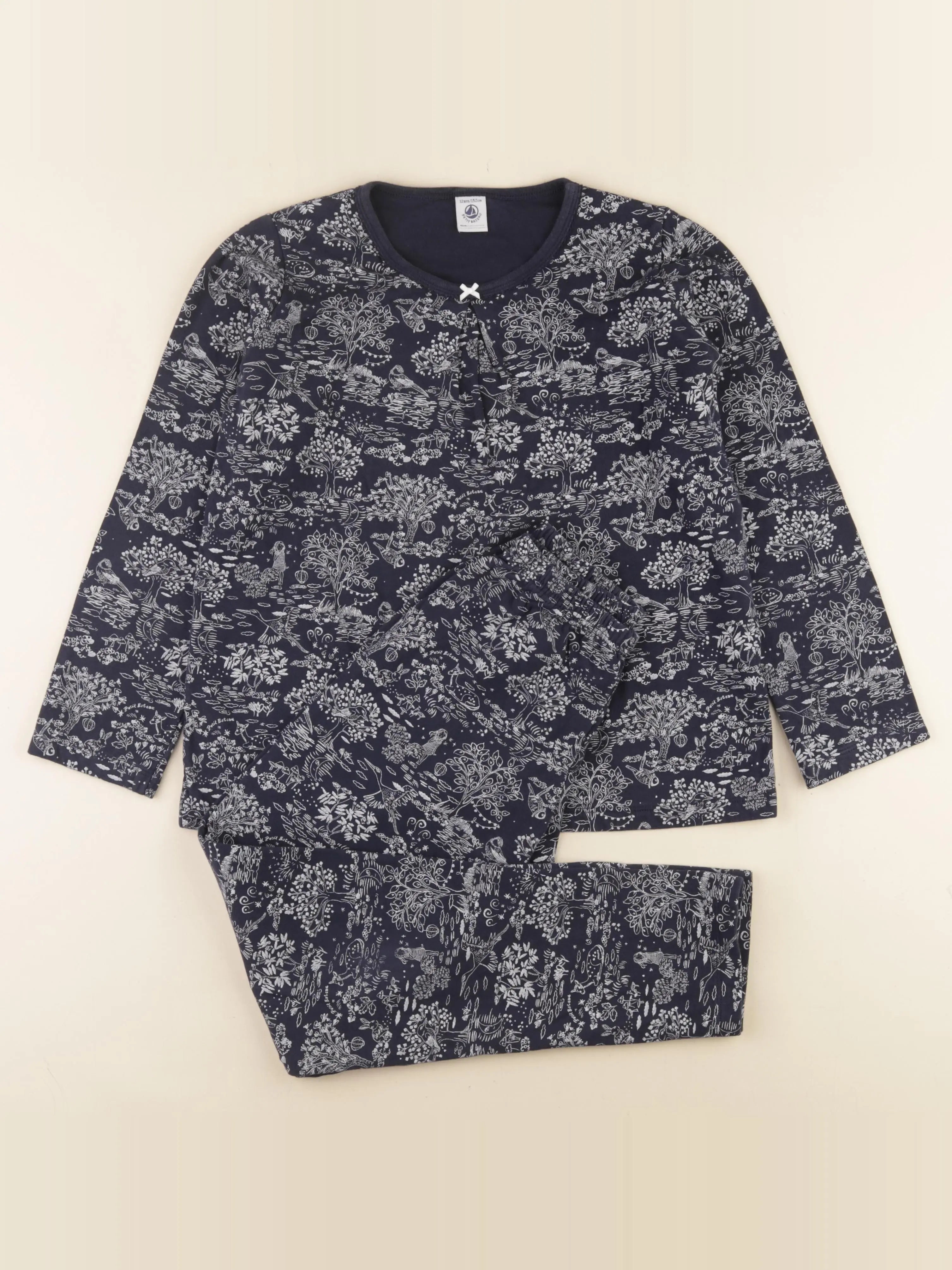 Petit Bateau - pyjama coton bleu - 12 ans