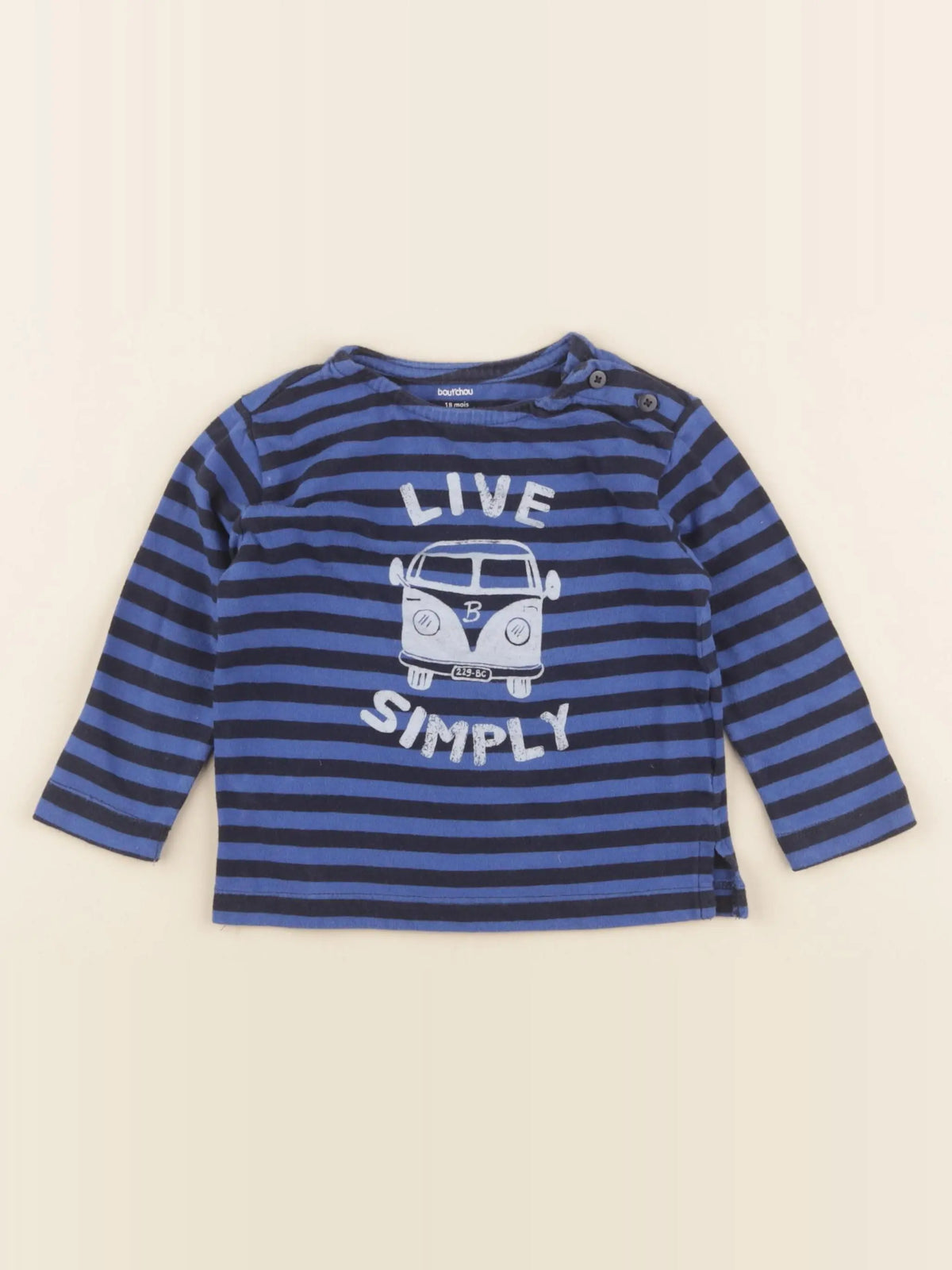 Boutchou - tee-shirt bleu - 18 mois