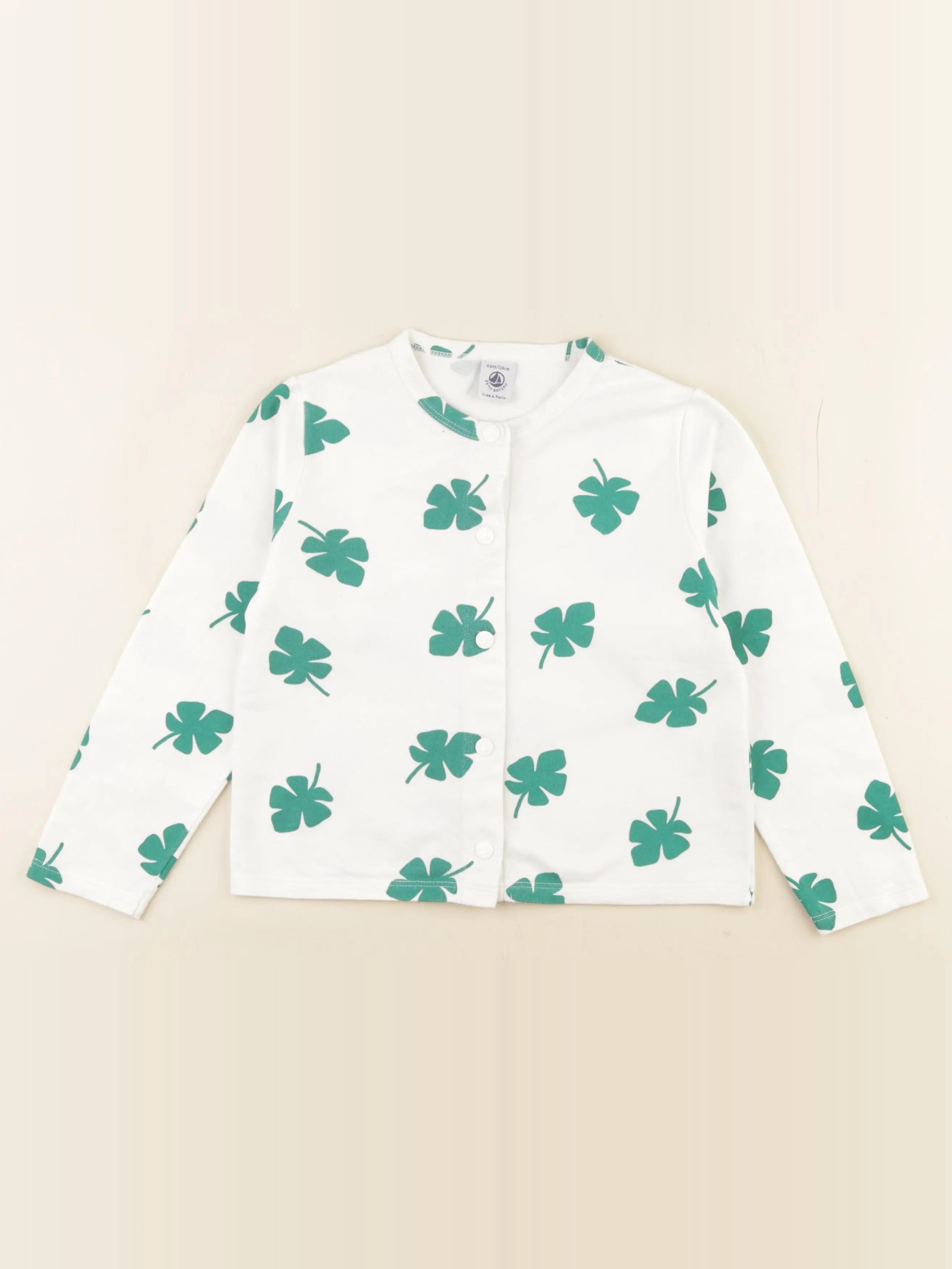 Petit Bateau - tee-shirt blanc, vert - 6 ans