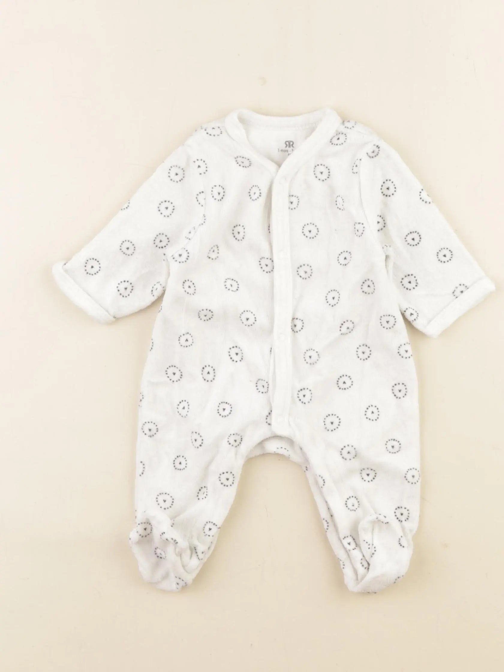 La Redoute - pyjama velours blanc - 1 mois