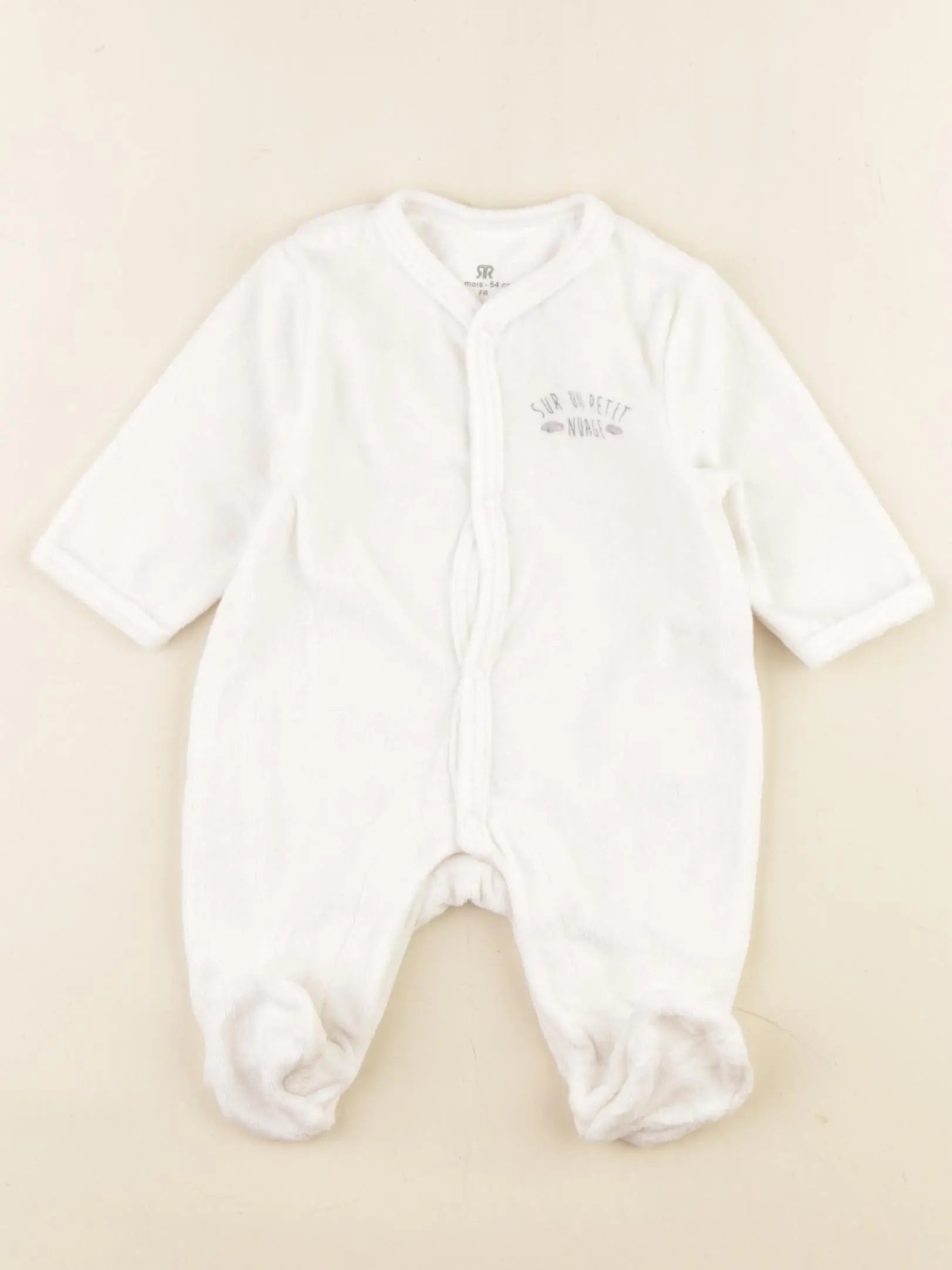 La Redoute - pyjama velours blanc - 1 mois