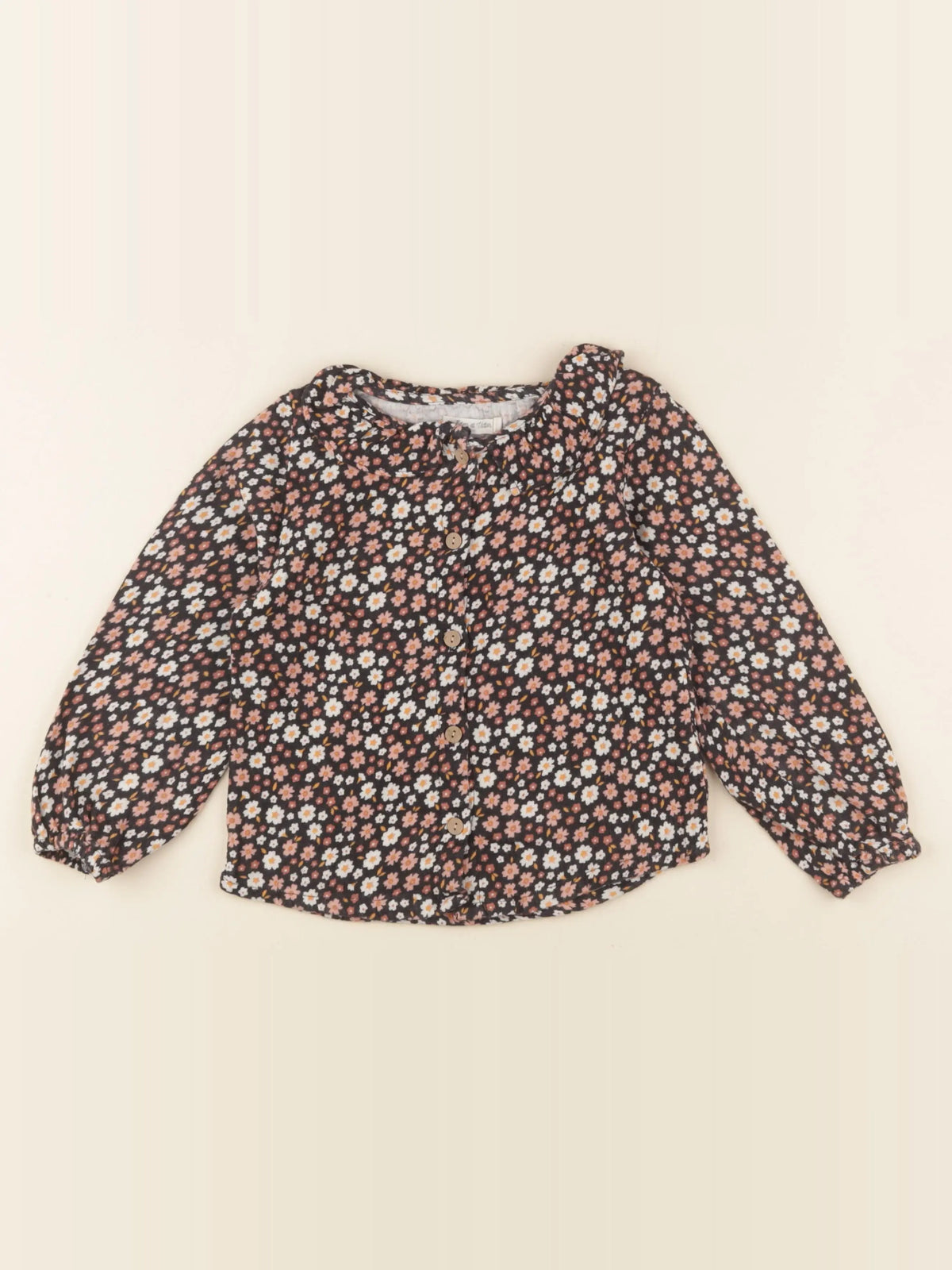 Eden & Victor - blouse noir, rose - 5 ans