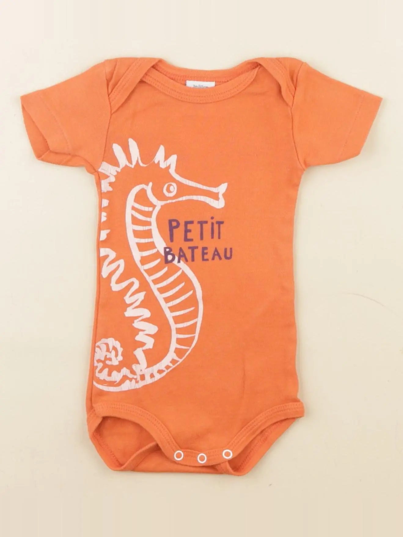 Petit Bateau - body orange - 3 mois