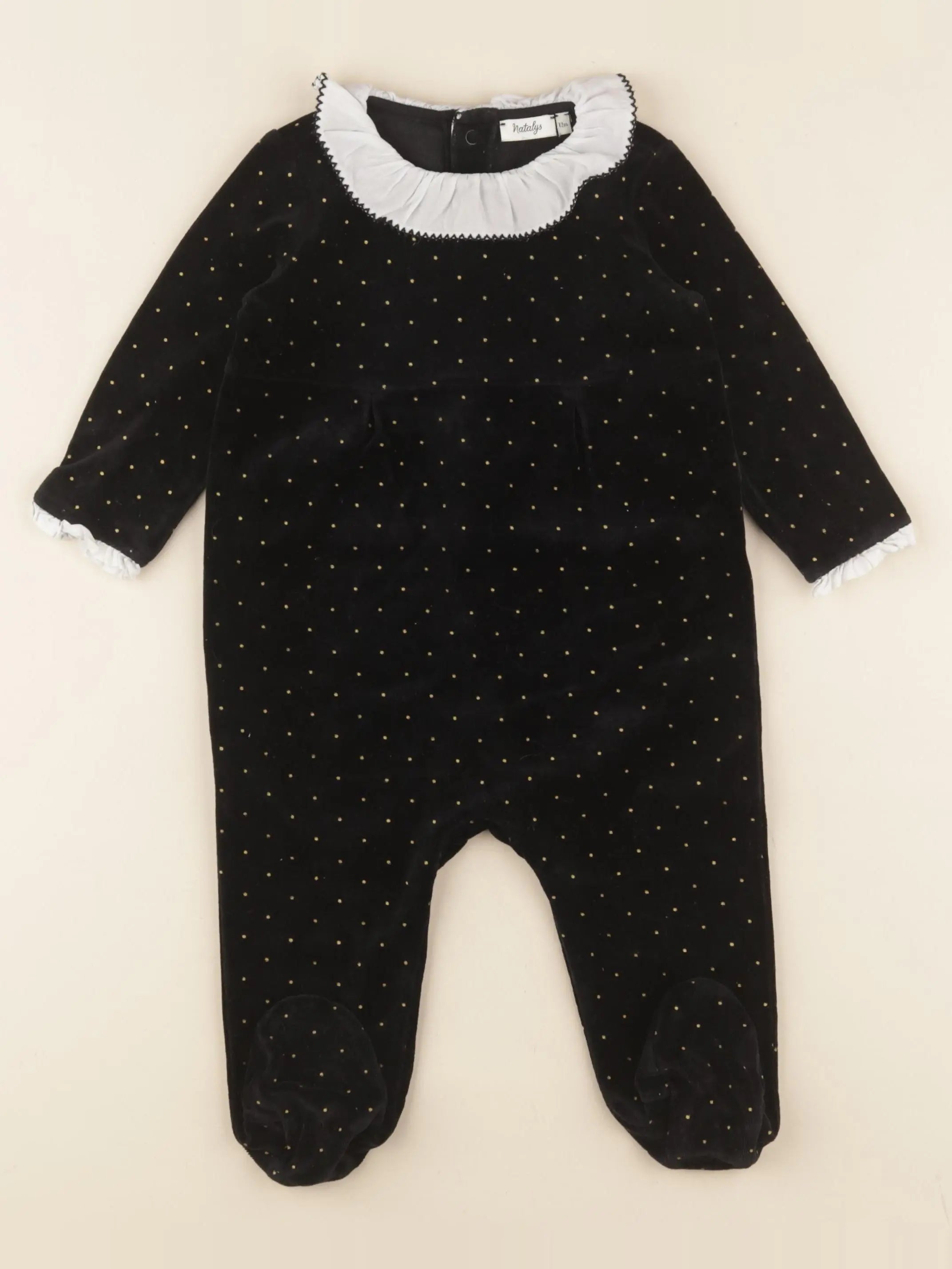 Natalys - pyjama velours noir, or - 12 mois
