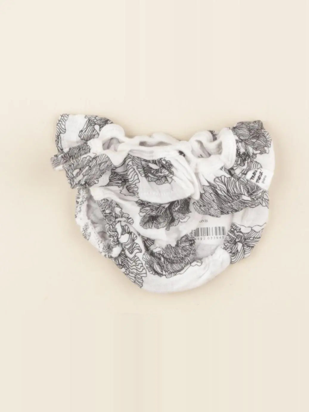 Moumout' - bloomer volants au dos blanc, gris - 12 mois